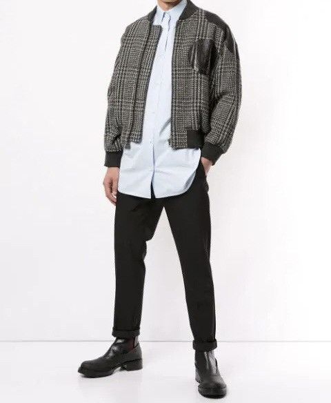 Issey Miyake Issey Miyake 1980's Logo Patch Leather Plaid Bomber Jacket Size US M / EU 48-50 / 2 - 4 Thumbnail