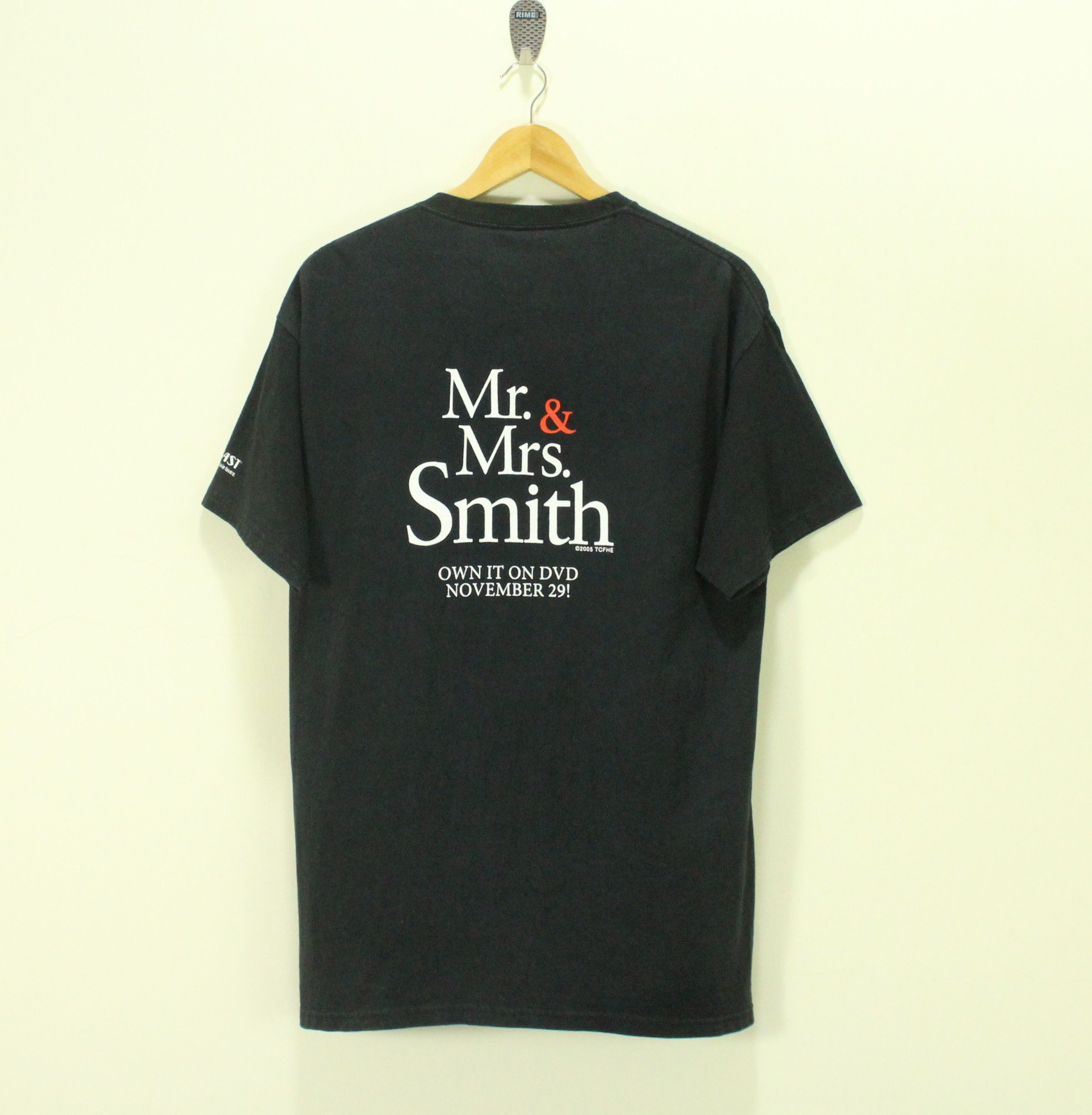image of Movie x Vintage Mr. & Mrs. Smith T Shirt in Black, Men's (Size Large)
