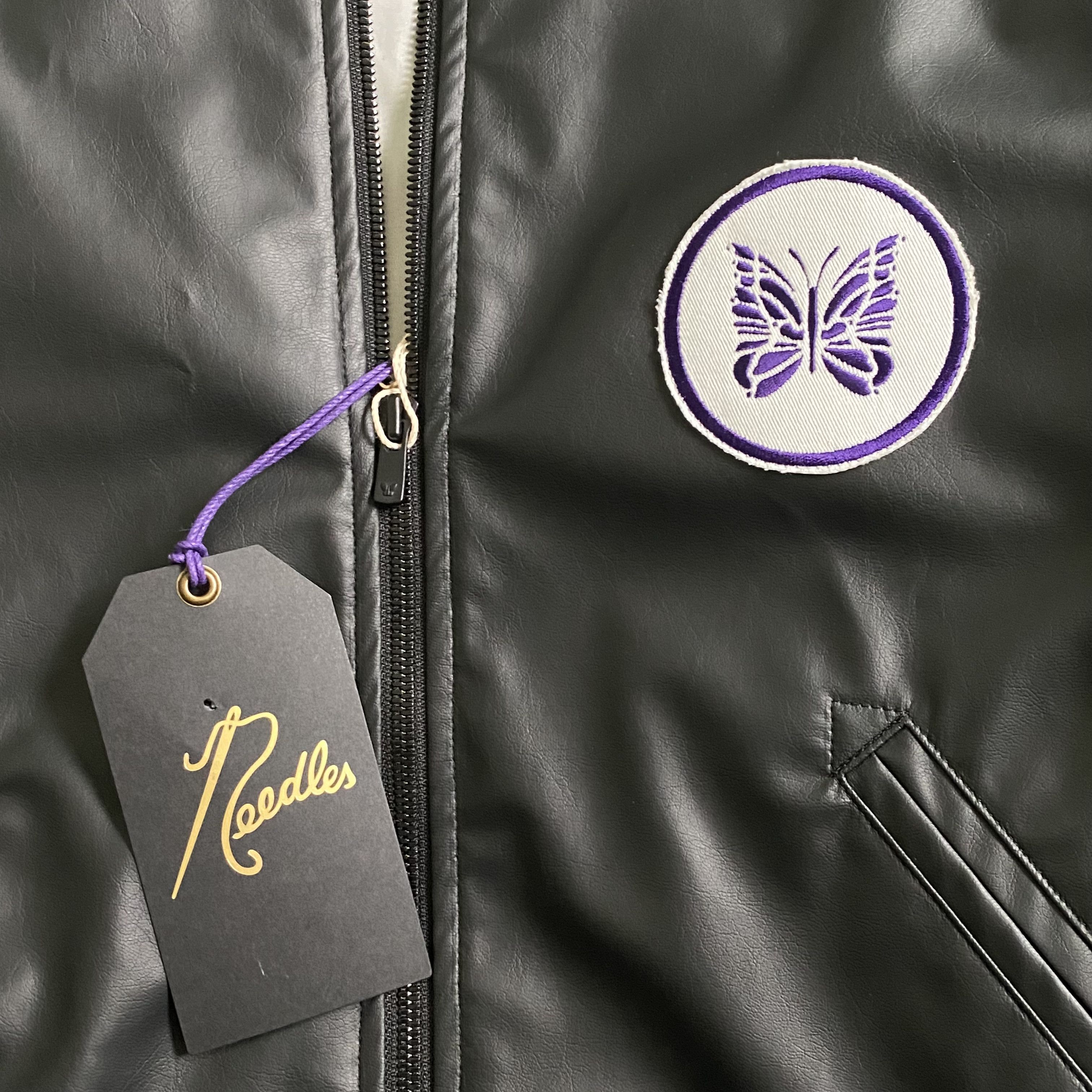 Needles Needles Faux Leather Bomber Jacket Size US S / EU 44-46 / 1 - 9 Thumbnail