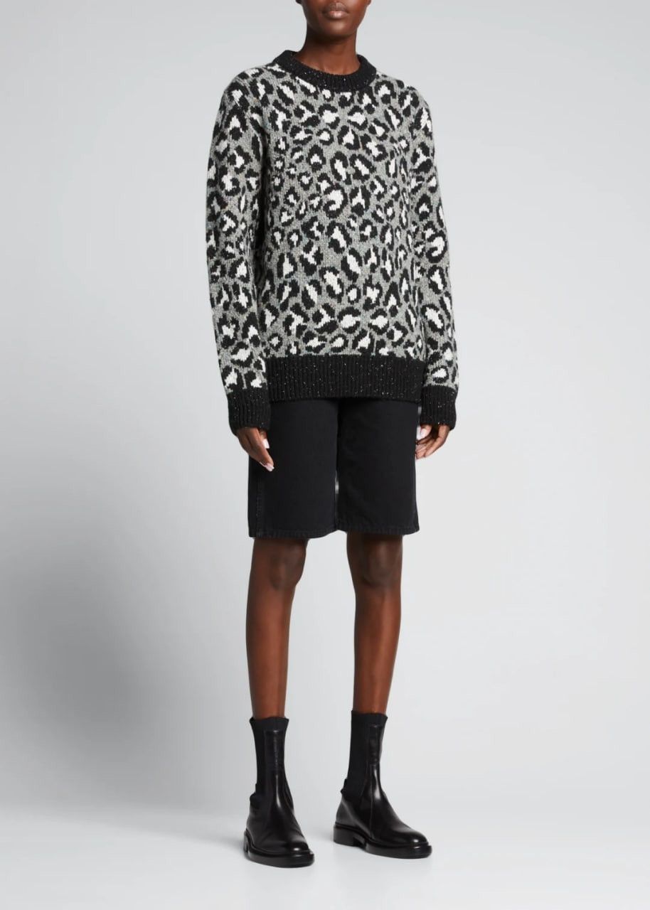 Alanui Alanui Leopard Motif Wool Sweater Size US M / EU 48-50 / 2 - 3 Thumbnail