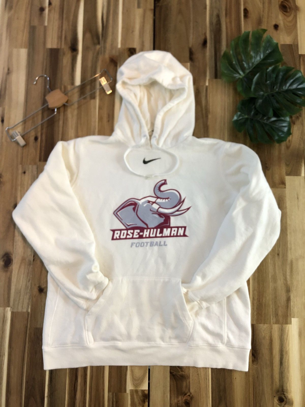 Nike × Vintage SA1 Nike Center Swoosh Rose Hullman Football Hoodies Size US XL / EU 56 / 4 - 1 Thumbnail