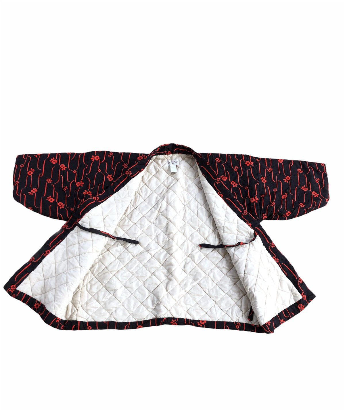 image of VTG Kimono Hanten Japanese Traditional Cardigan in Black Red, Men's (Size Medium)