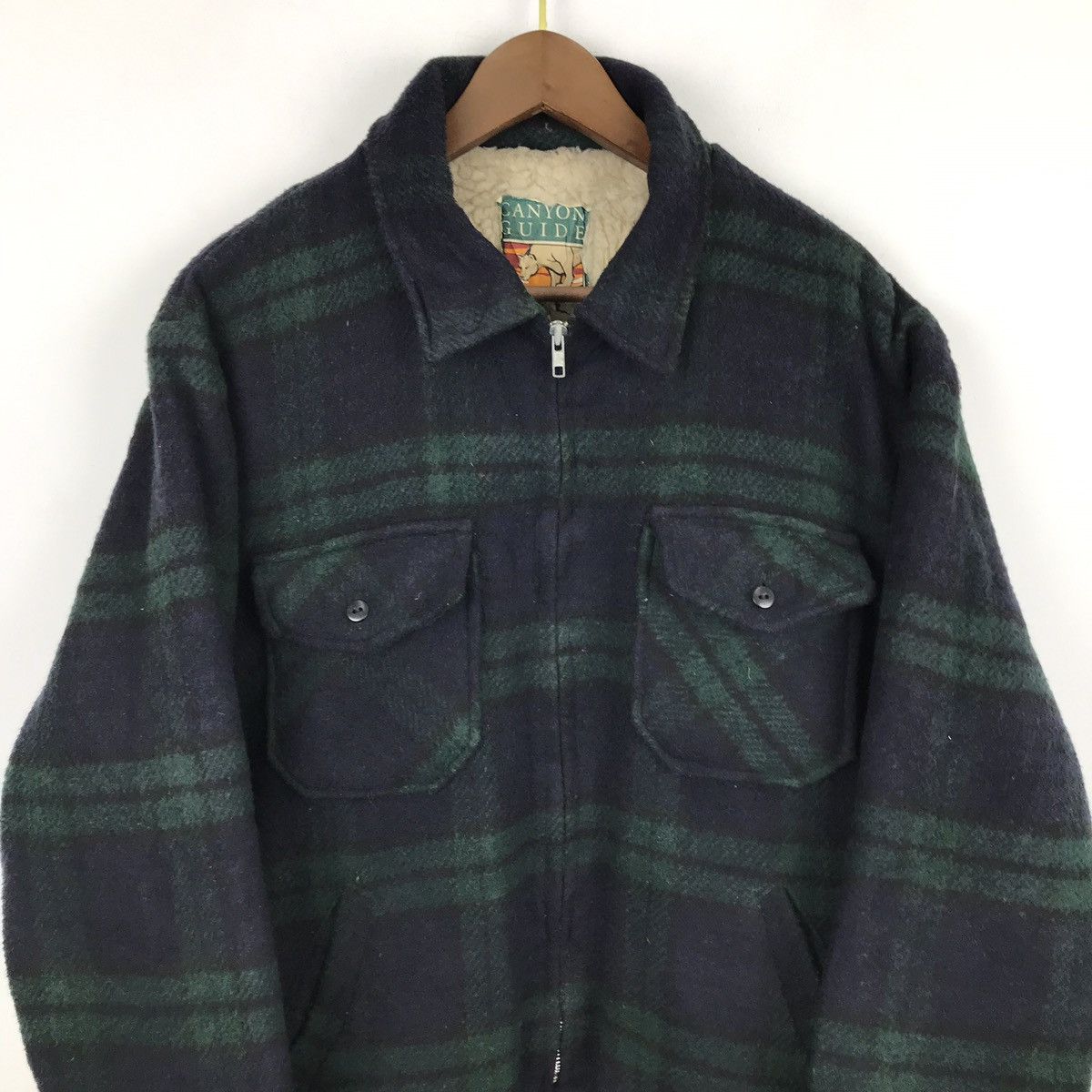 Designer × Japanese Brand × Vintage Vintage Japanese Canyon Checkered 100% wool Jacket Size US L / EU 52-54 / 3 - 2 Thumbnail