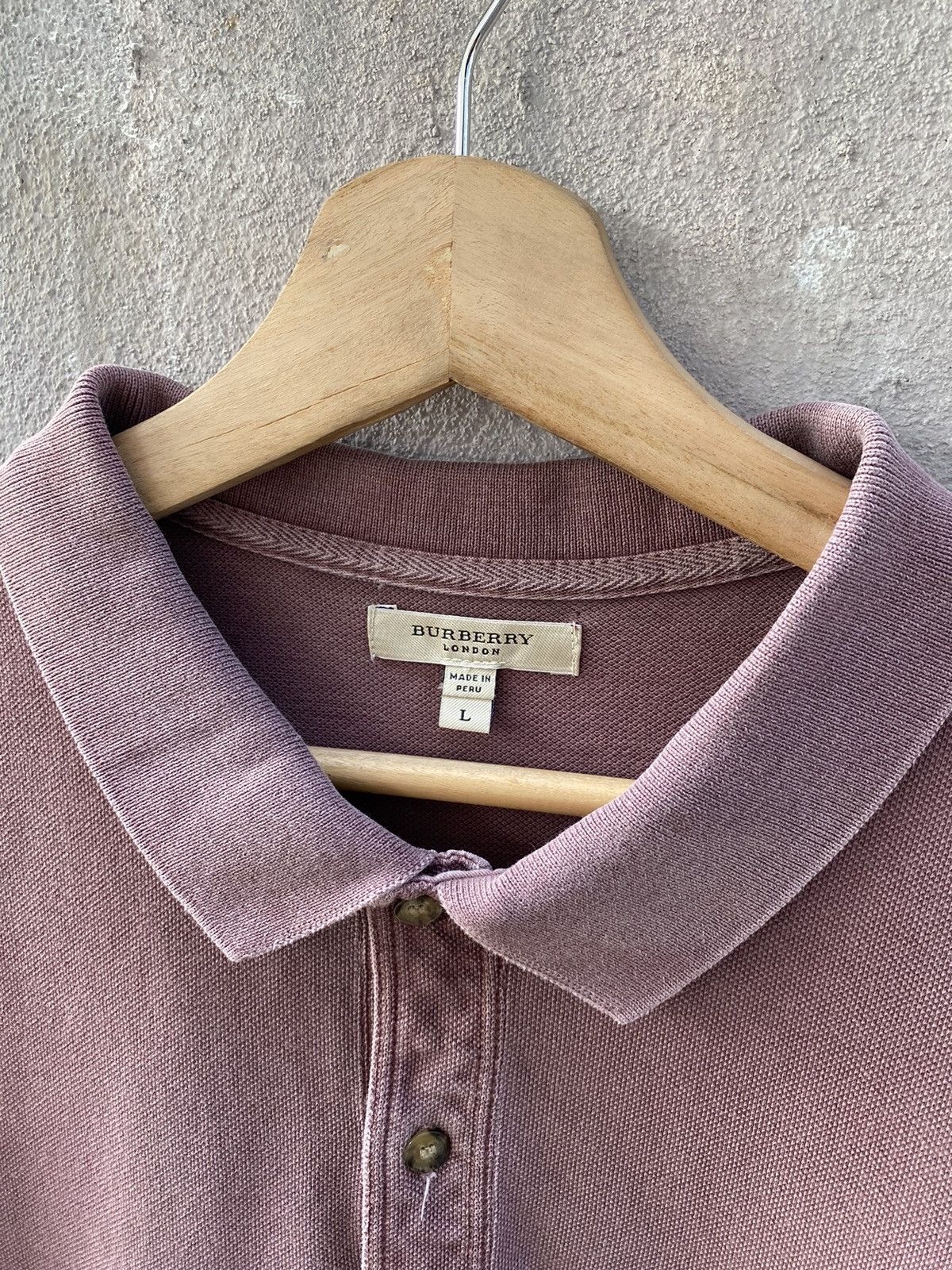 Burberry London Purplish Washed Embroidery Logo Polo Shirt