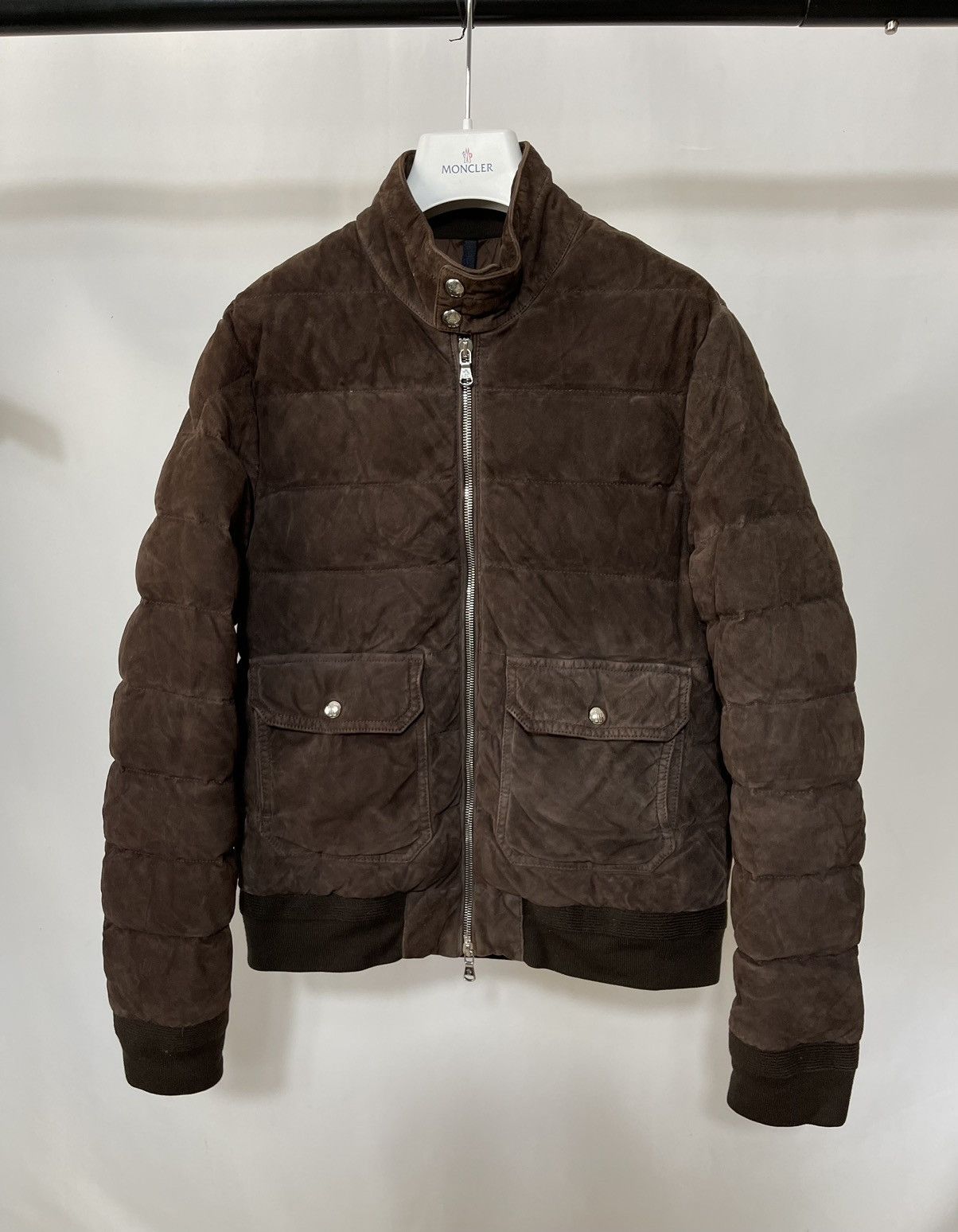 Moncler Gibran Suede Down Jacket