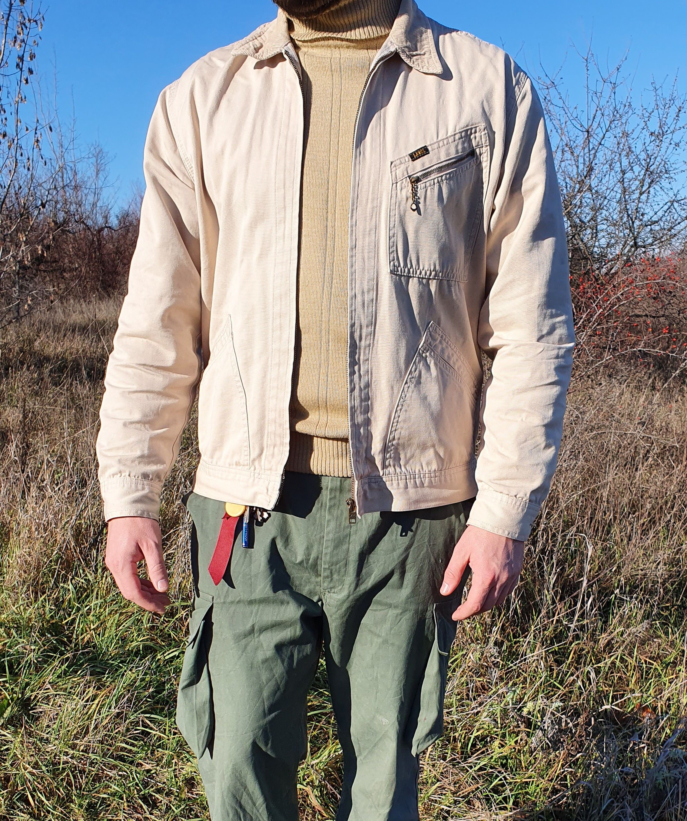 Vintage 80s-90'S Lee SANFORIZED Trucker Type Corduroy Jacket Men's XL cotton Beige type Vintage Second Hand