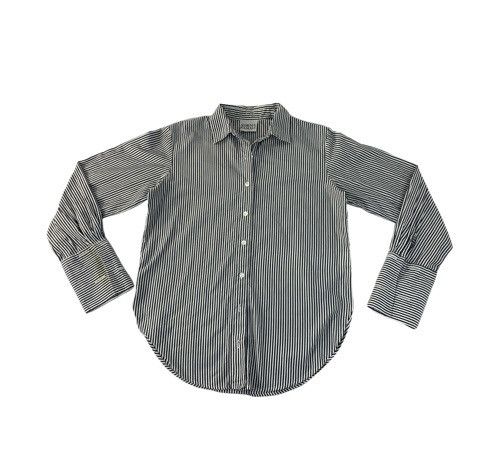 Norma Kamali 90s Norma Kamali Pinstripe Button Up Shirt Hickory Size M / US 6-8 / IT 42-44 - 1 Thumbnail