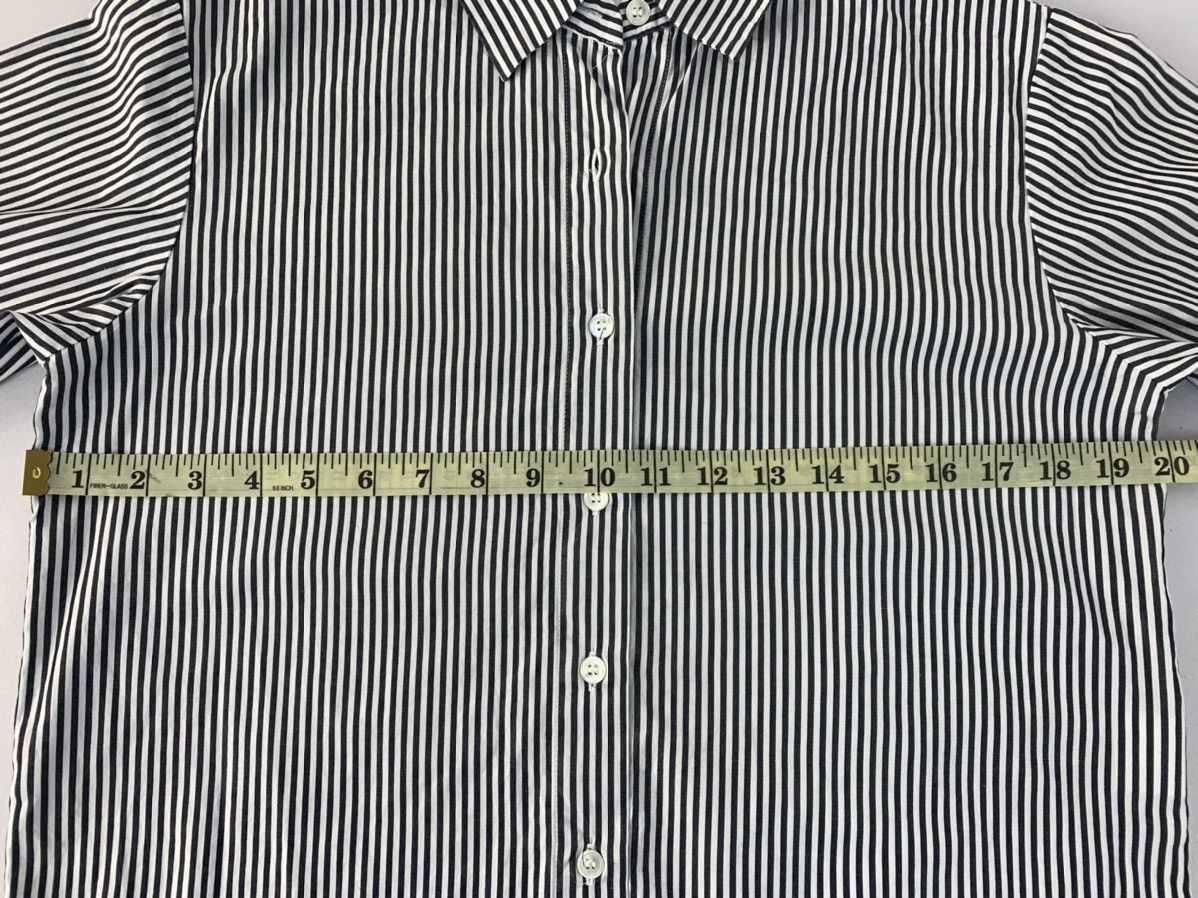Norma Kamali 90s Norma Kamali Pinstripe Button Up Shirt Hickory Size M / US 6-8 / IT 42-44 - 6 Thumbnail