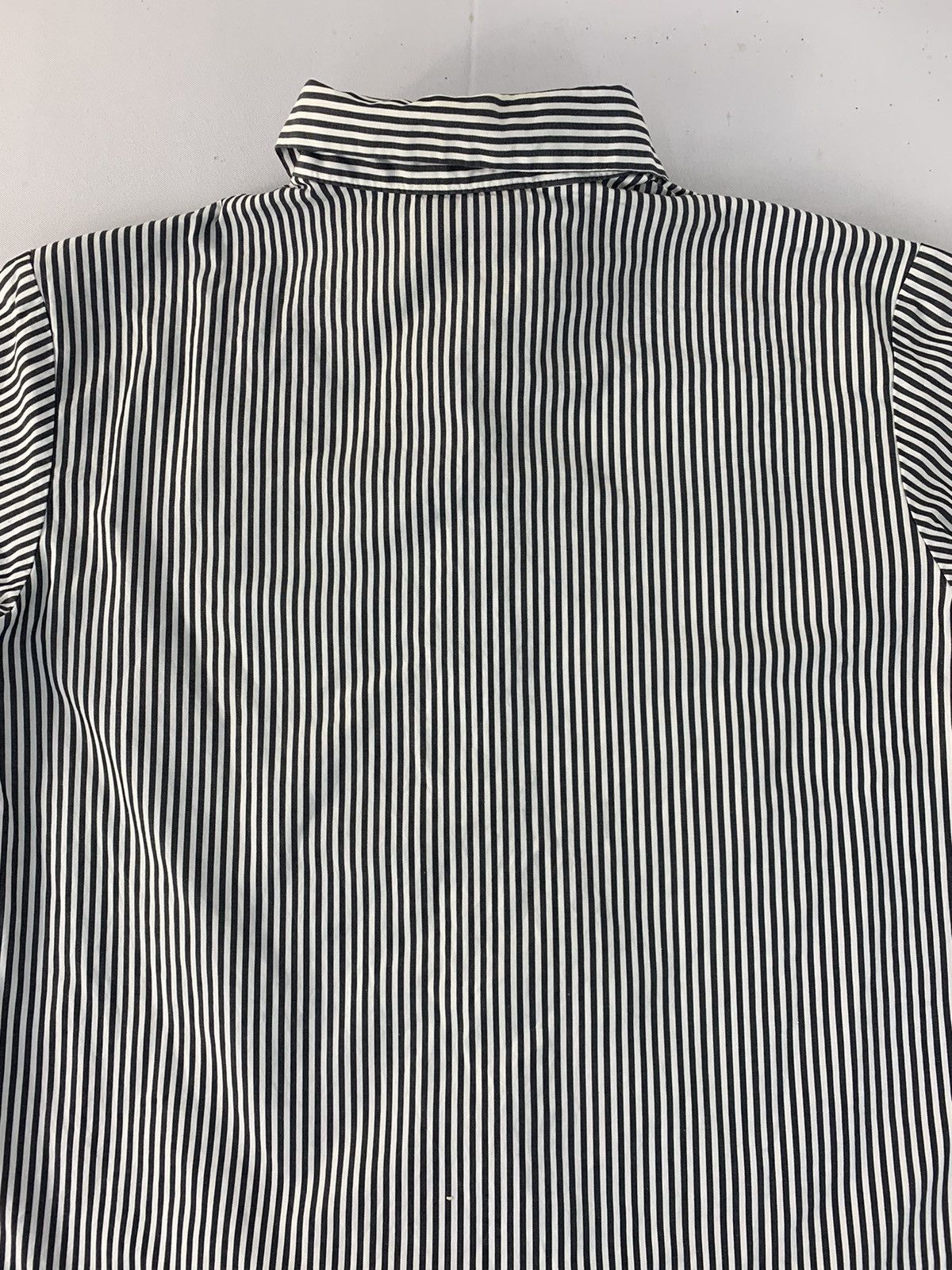 Norma Kamali 90s Norma Kamali Pinstripe Button Up Shirt Hickory Size M / US 6-8 / IT 42-44 - 5 Thumbnail