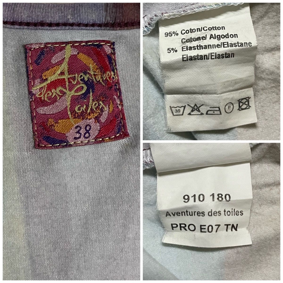 Vintage Aventures Des Toiles Full Printed T Shirt Size XS / US 0-2 / IT 36-38 - 3 Thumbnail