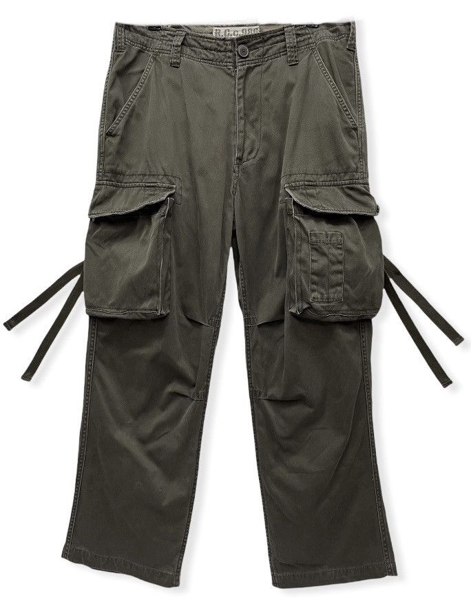 image of Military Fye! Realcrush Clothing Big Box Pocket Baggy Cargo in Olive Brown, Men's (Size 32)