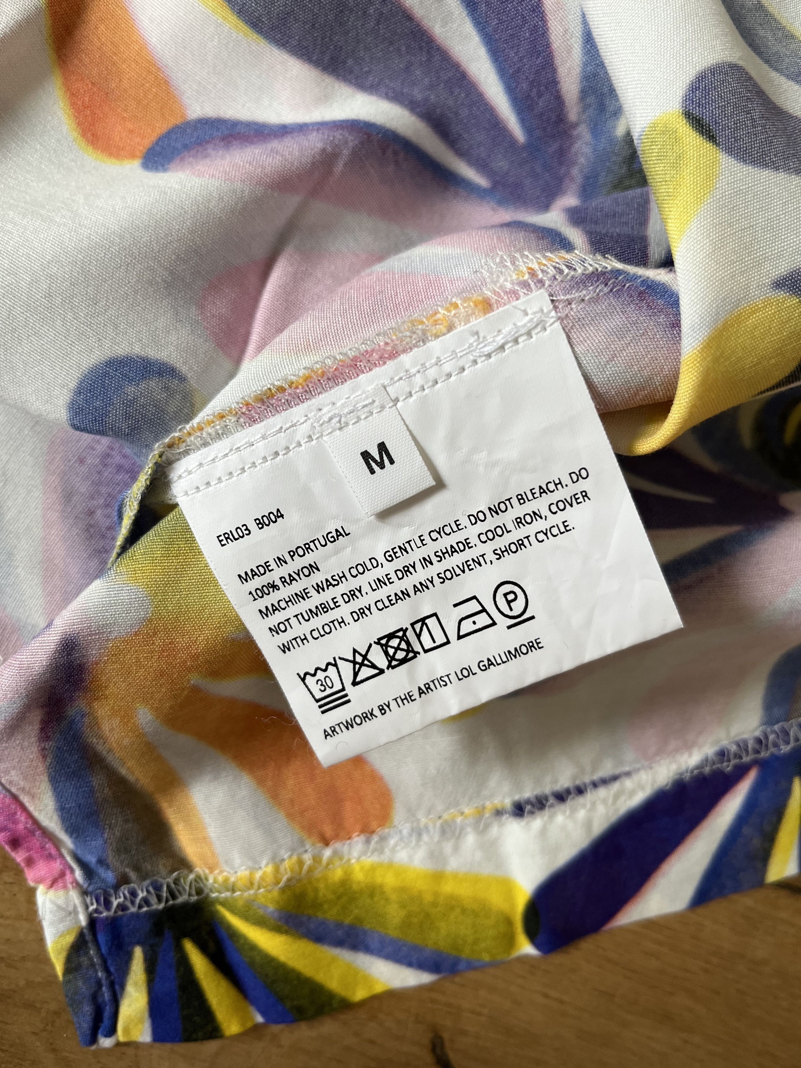 ERL ERL Multicolor Tie Dye Floral Long Sleeve Rayon Shirt Size US M / EU 48-50 / 2 - 4 Thumbnail