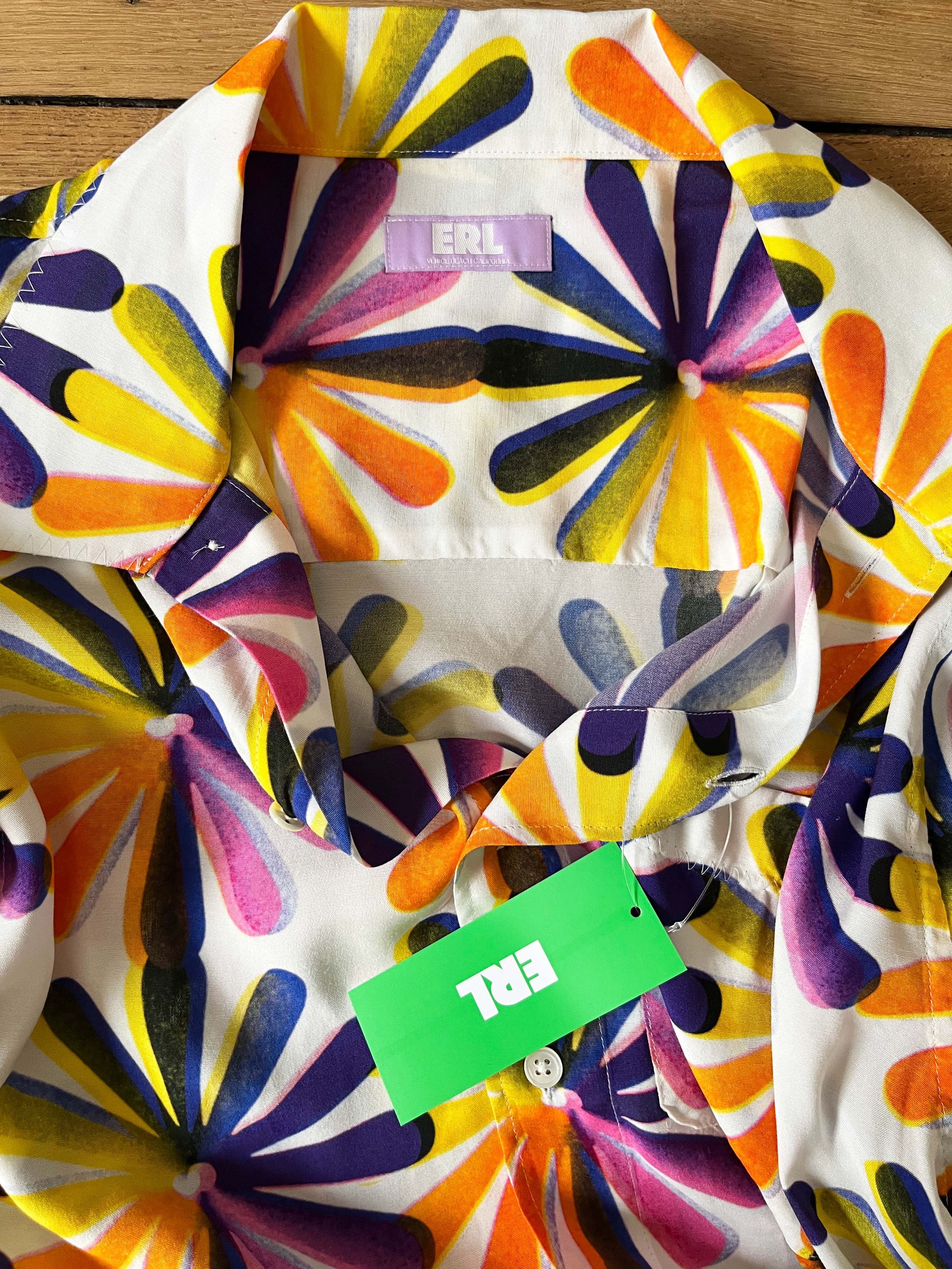ERL ERL Multicolor Tie Dye Floral Long Sleeve Rayon Shirt Size US M / EU 48-50 / 2 - 3 Thumbnail