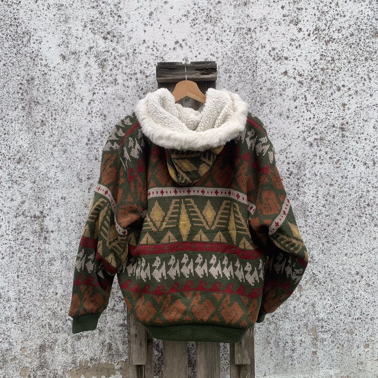 Japanese Brand Japanese Vintage Knit Sherpa Fleece Sweater Tribal Jacket Size US L / EU 52-54 / 3 - 6 Thumbnail