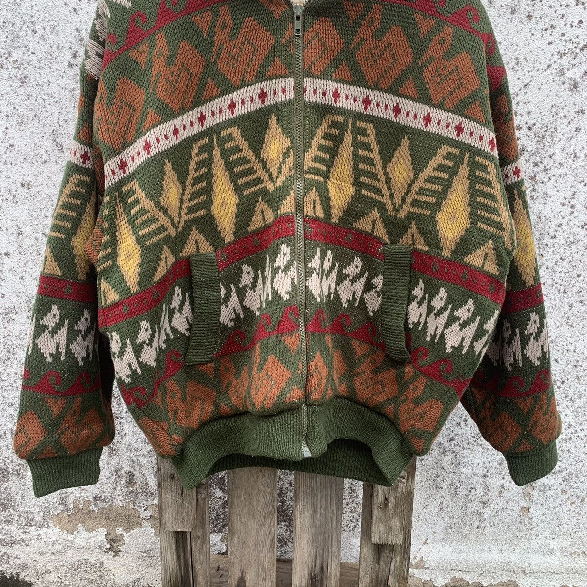 Japanese Brand Japanese Vintage Knit Sherpa Fleece Sweater Tribal Jacket Size US L / EU 52-54 / 3 - 4 Thumbnail