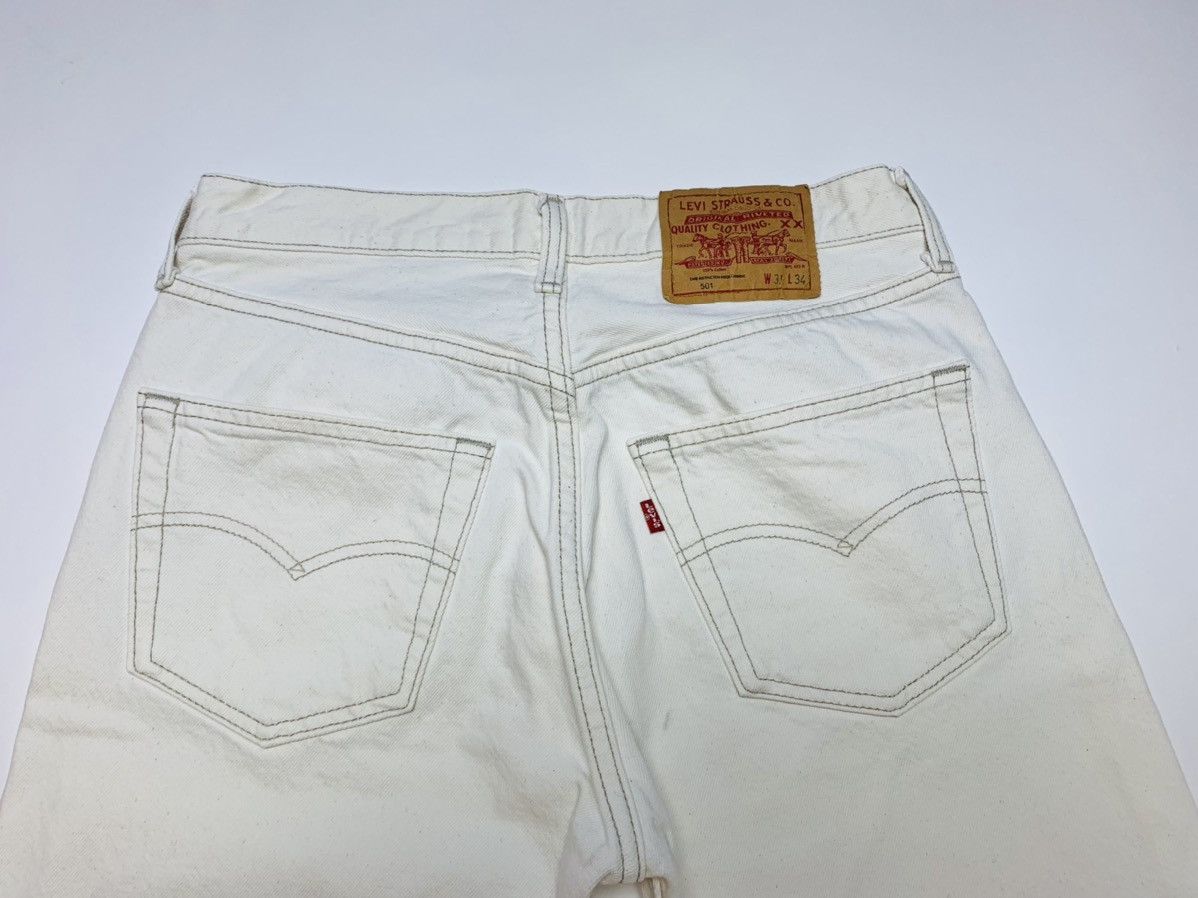 Levi's × Levi's Vintage Clothing × Vintage Levi’s 501 Button Fly Made in USA Cream Jeans Vintage Size US 31 - 5 Thumbnail