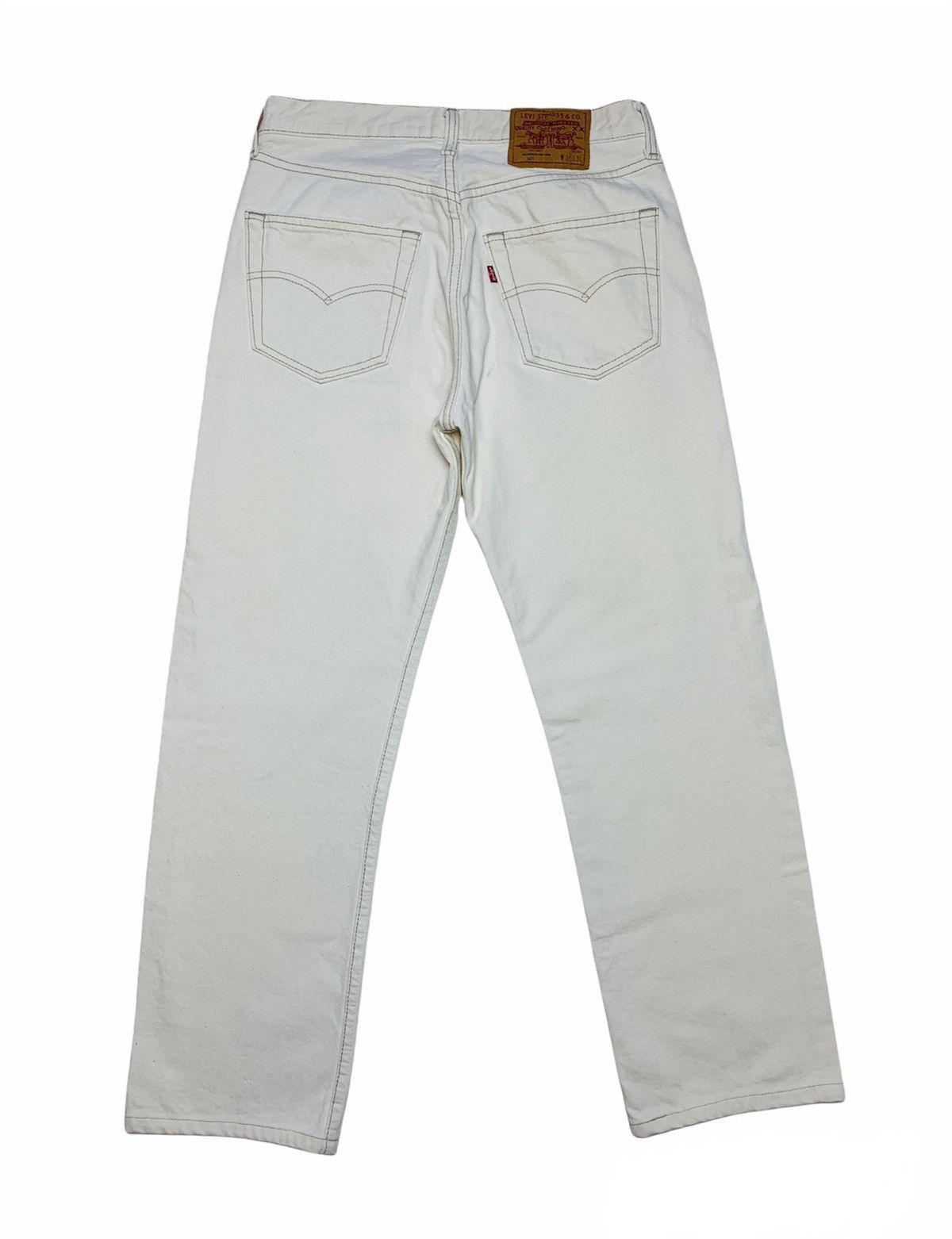 Levi's × Levi's Vintage Clothing × Vintage Levi’s 501 Button Fly Made in USA Cream Jeans Vintage Size US 31 - 1 Thumbnail
