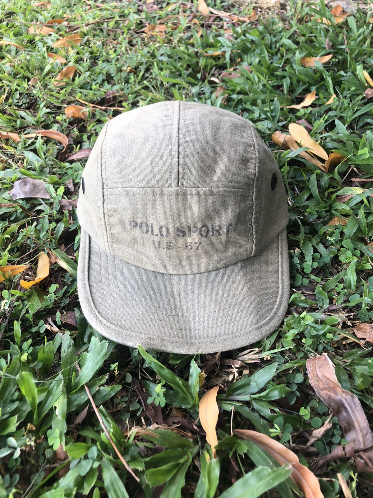 Polo Ralph Lauren × Vintage 🇺🇸 Polo Ralph Lauren Sport 5 Panel U.S 67 Military Hat Rare Size ONE SIZE - 5 Thumbnail