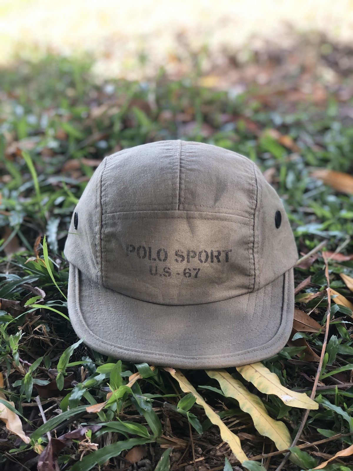 Polo Ralph Lauren × Vintage 🇺🇸 Polo Ralph Lauren Sport 5 Panel U.S 67 Military Hat Rare Size ONE SIZE - 6 Thumbnail