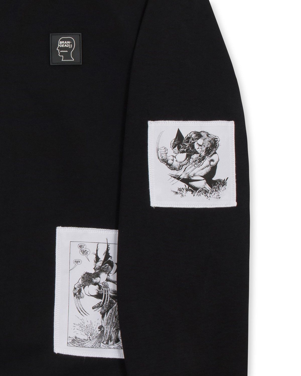 Brain Dead WOLVERINE PATCH CREWNECK - BLACK Size US S / EU 44-46 / 1 - 2 Thumbnail
