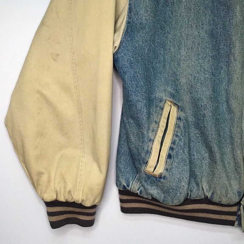 No Fear × Vintage No Fear Embroidery Varsity Denim Faded Jacket Size US L / EU 52-54 / 3 - 4 Thumbnail