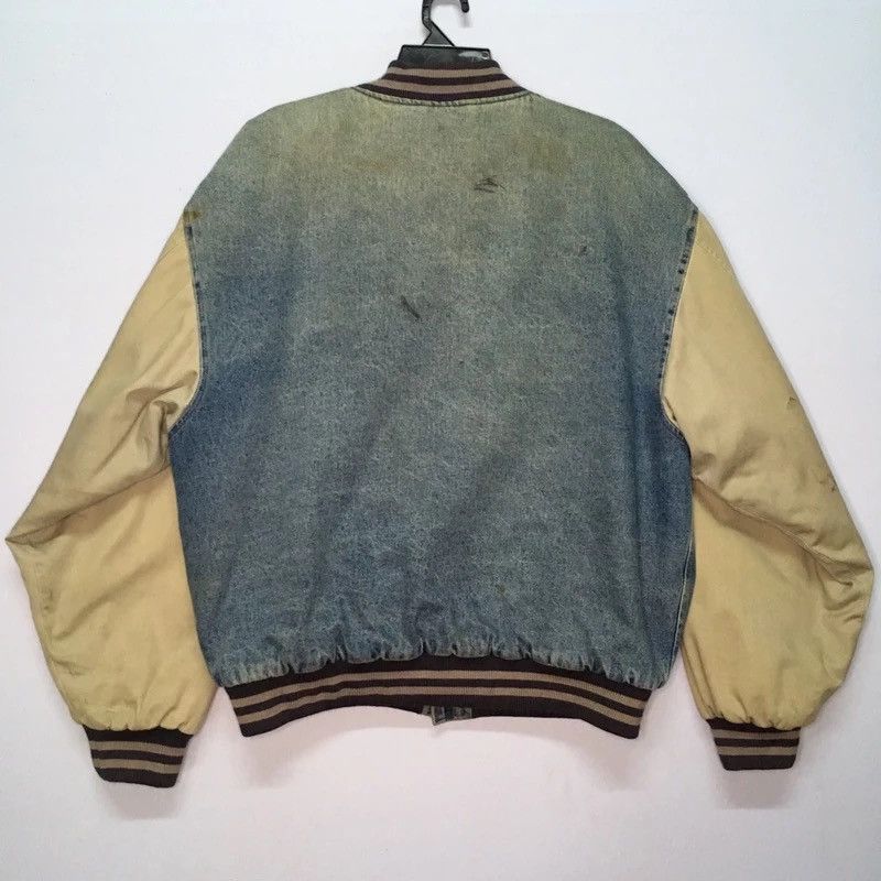 No Fear × Vintage No Fear Embroidery Varsity Denim Faded Jacket Size US L / EU 52-54 / 3 - 8 Thumbnail