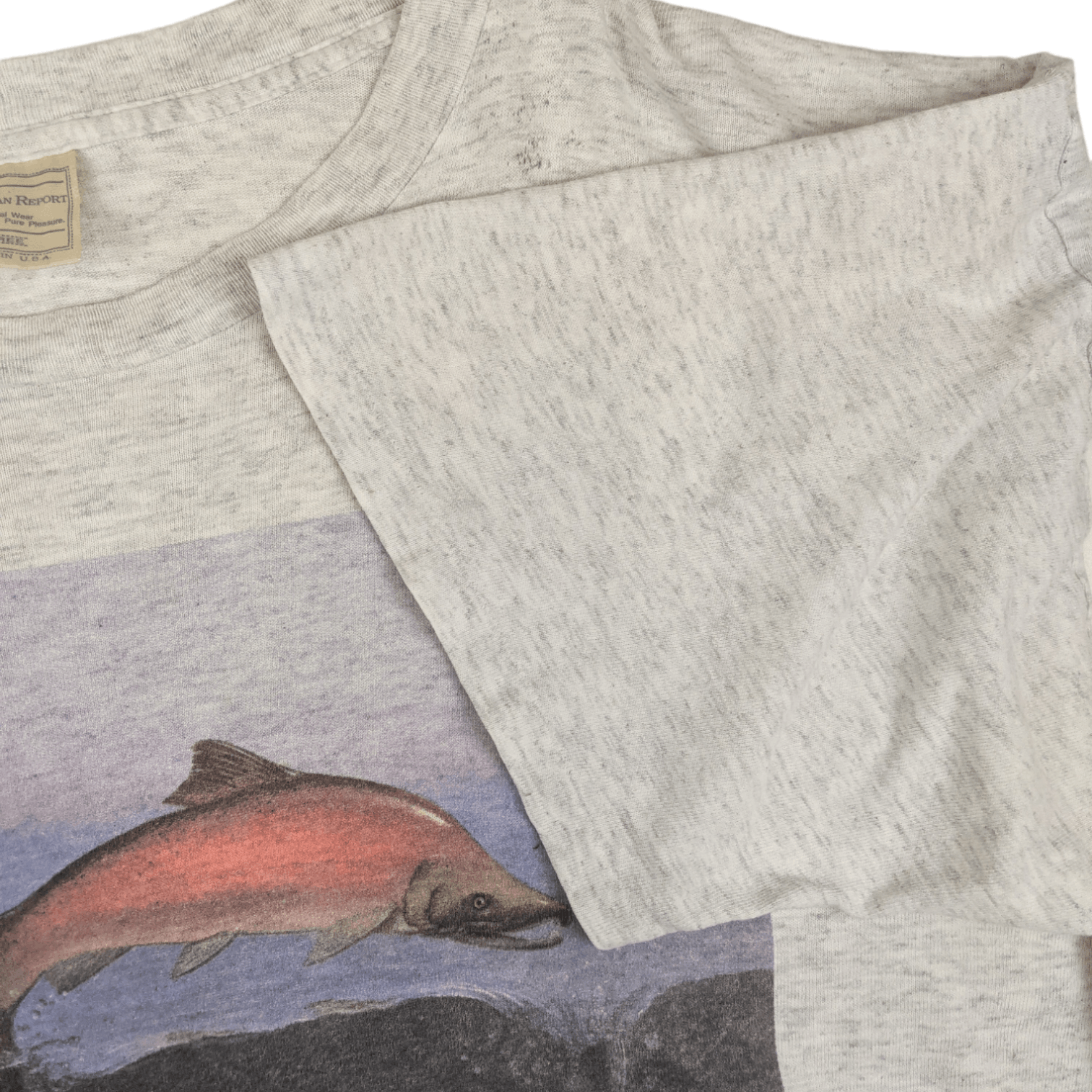 Vintage 90's AMERICAN REPORT Dolphin Animal Tee Single Stitches Size US XXL / EU 58 / 5 - 6 Thumbnail