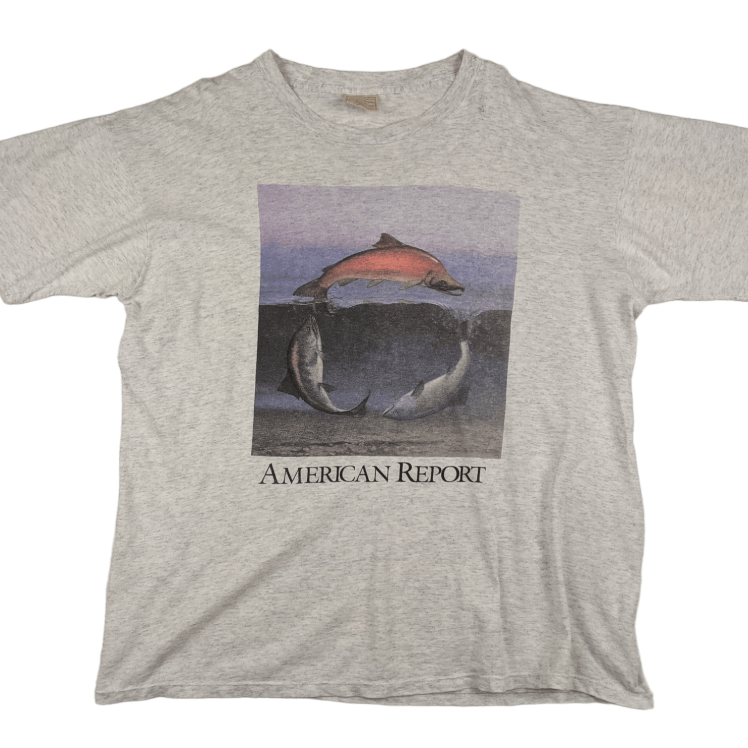 Vintage 90's AMERICAN REPORT Dolphin Animal Tee Single Stitches Size US XXL / EU 58 / 5 - 2 Thumbnail