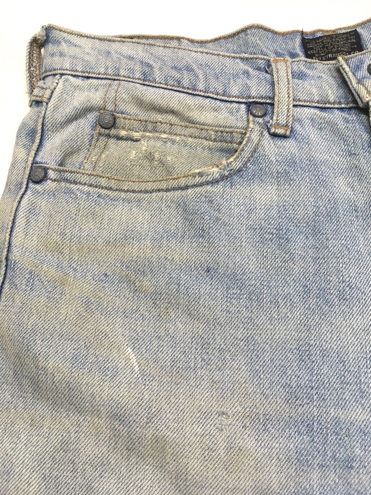 Levi's × Vintage Vintage 1991 Levis Big E dixhuit blue wash distressed denim Size US 31 - 8 Thumbnail