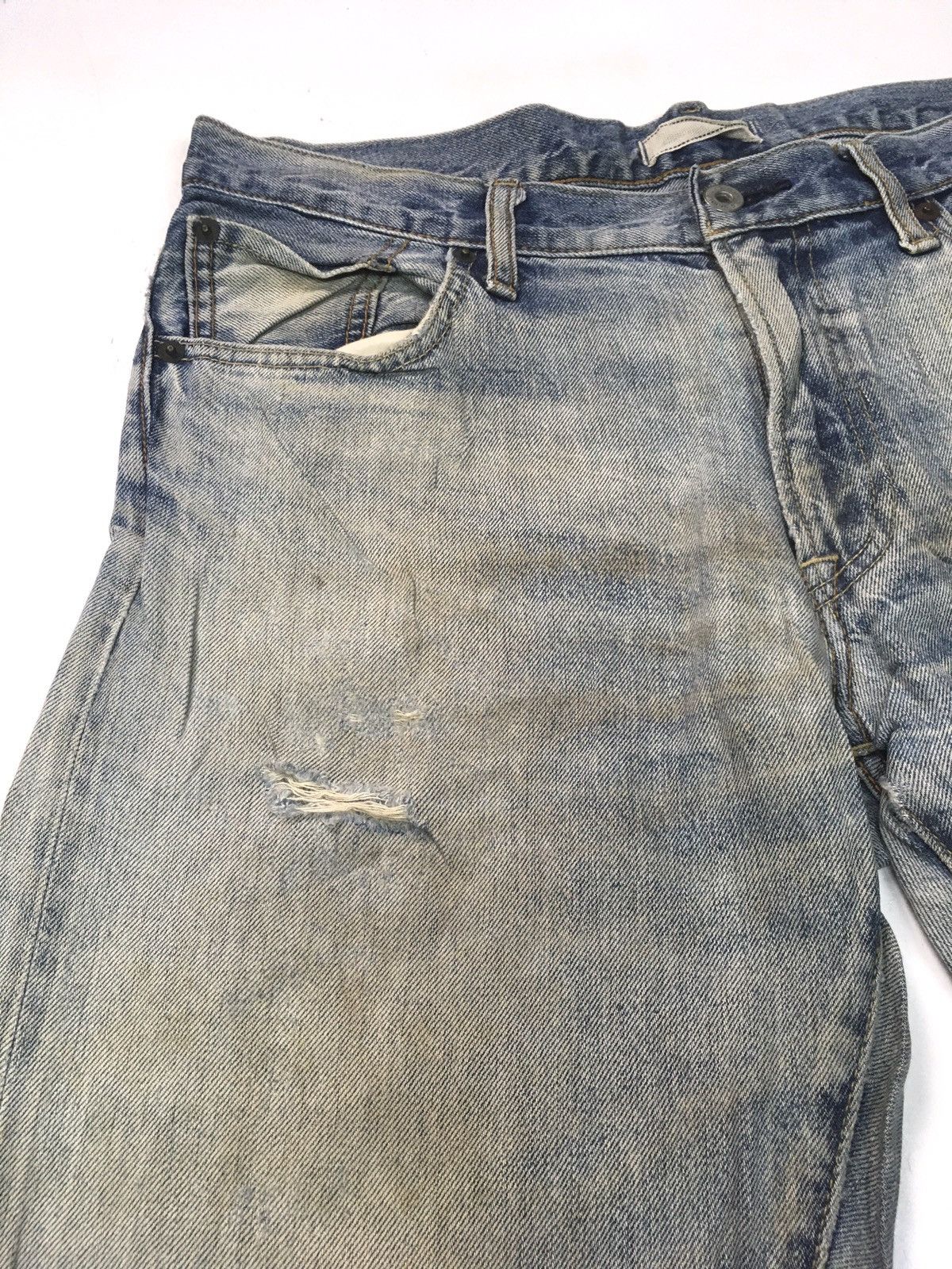 Japanese Brand × Uniqlo Vintage uniqlo distressed selvage denim Size US 33 - 8 Thumbnail
