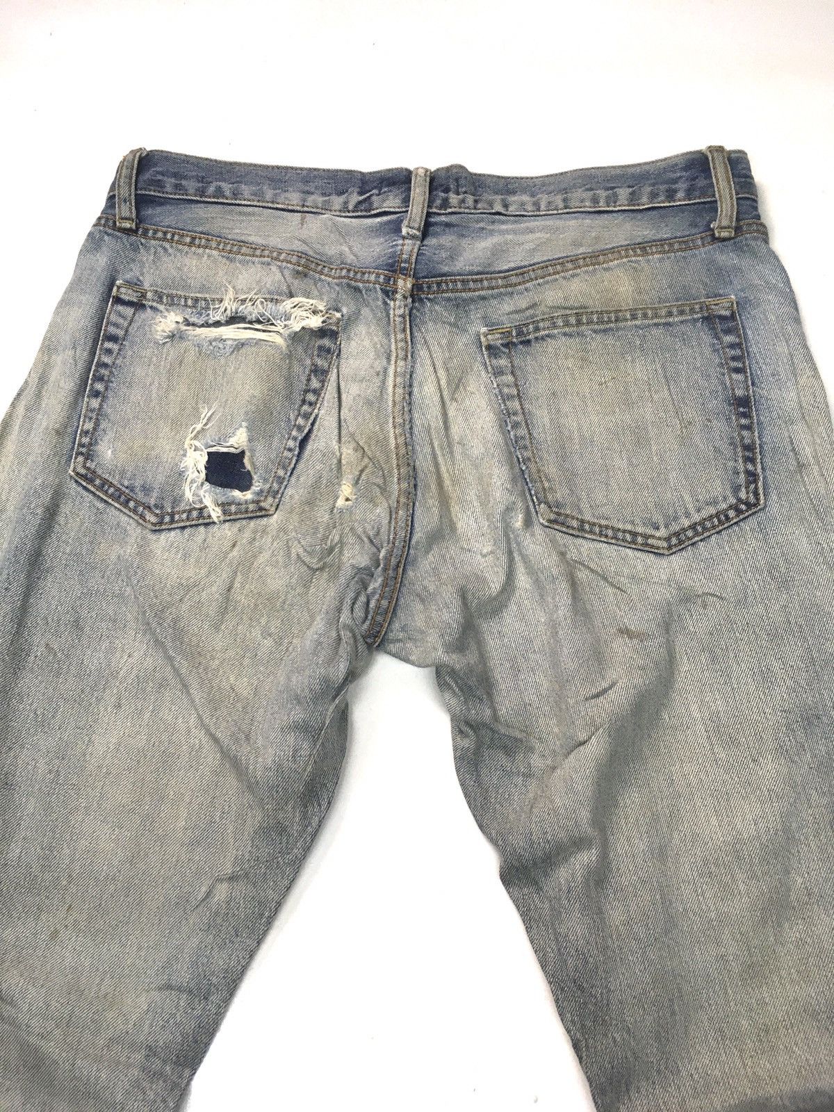 Japanese Brand × Uniqlo Vintage uniqlo distressed selvage denim Size US 33 - 6 Thumbnail