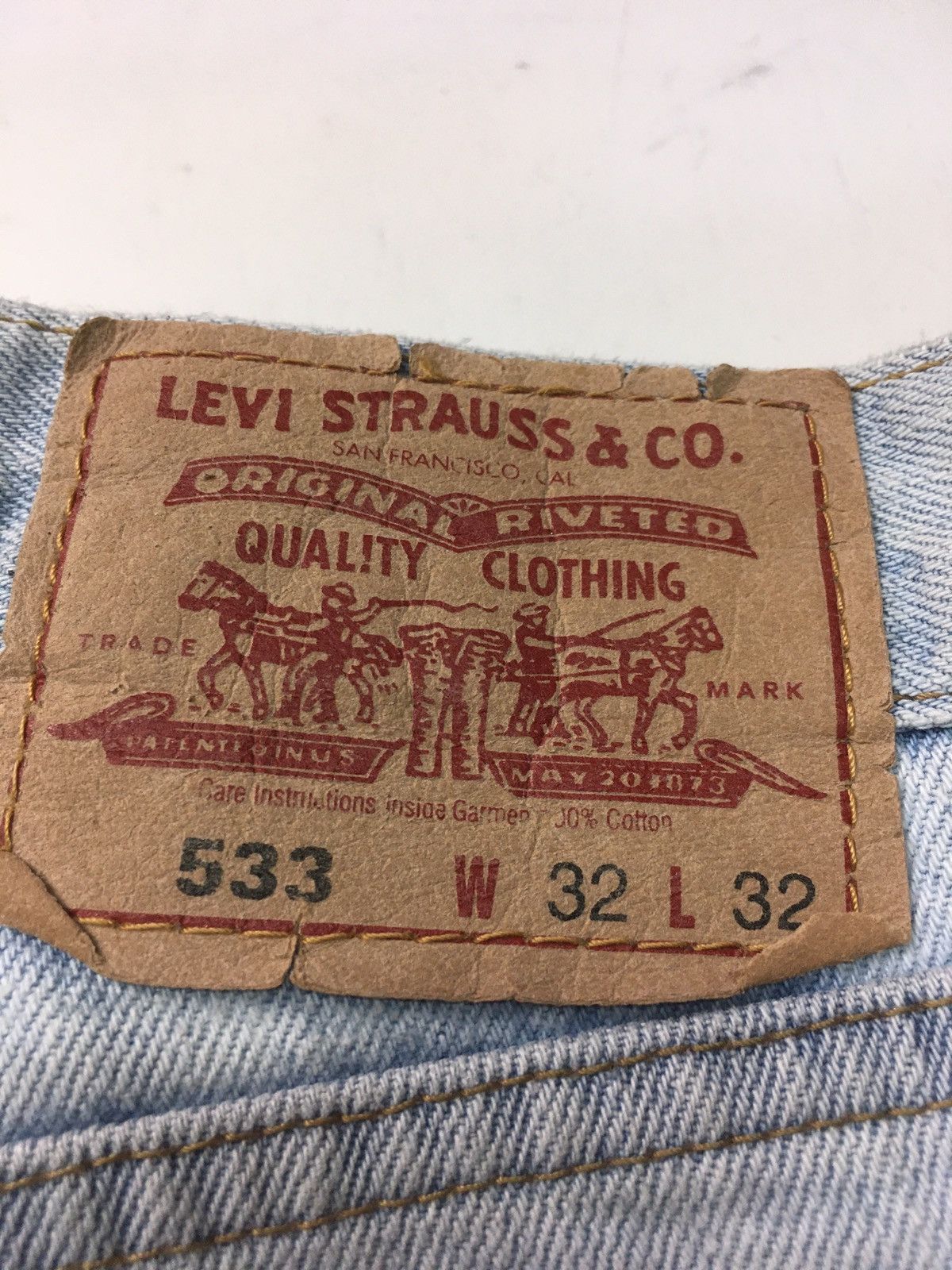 Japanese Brand × Levi's × Vintage Vintage Levi’s 533 light blue wash distressed denim Size US 31 - 16 Thumbnail