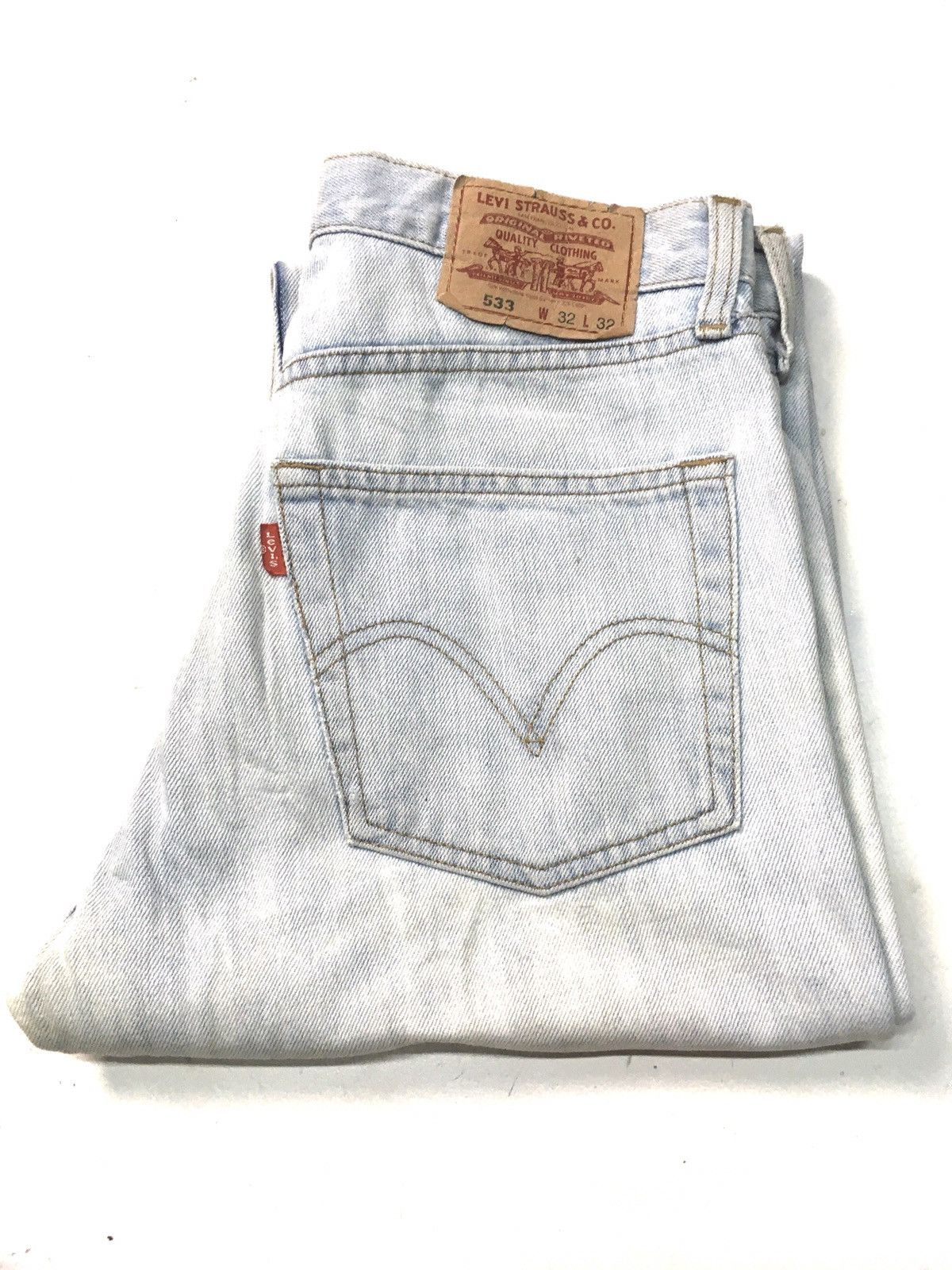 image of Levis x Vintage Levi’S 533 Light Blue Wash Distressed Denim, Men's (Size 31)