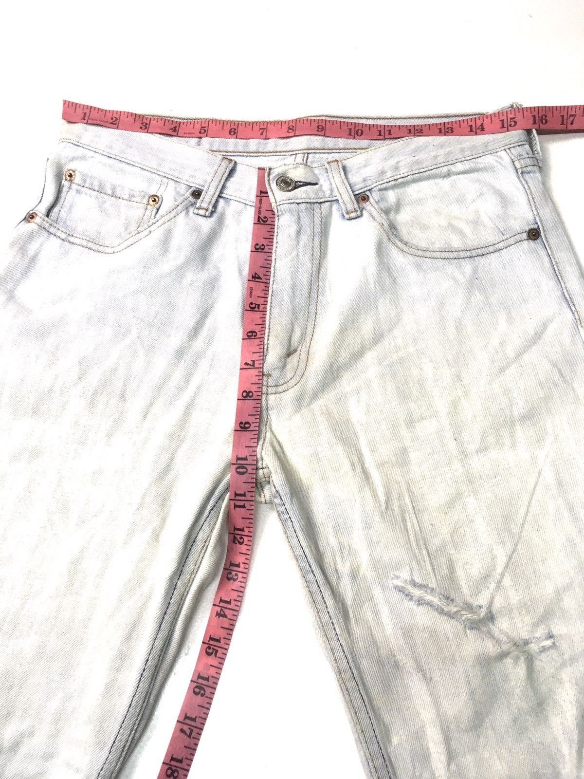 Japanese Brand × Levi's × Vintage Vintage Levi’s 533 light blue wash distressed denim Size US 31 - 3 Thumbnail