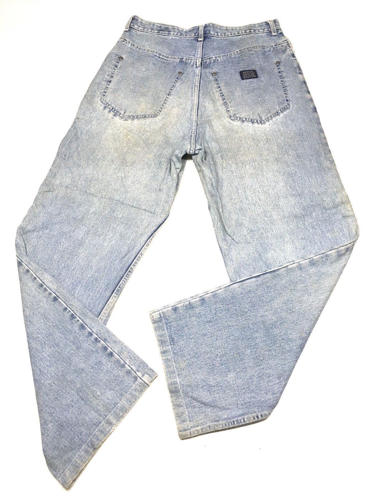 Guess × Vintage Vintage 80s guess blue wash distressed denim Size US 30 / EU 46 - 10 Thumbnail