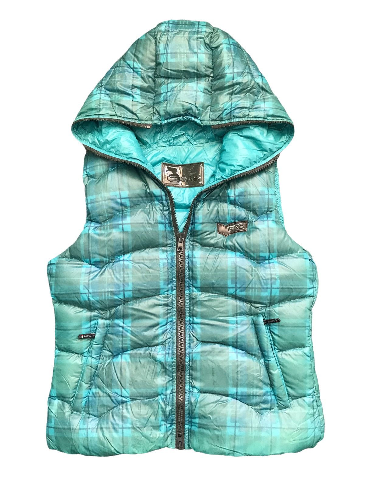 image of Gas Jeans Sleeveless Down Jacket Made In Italy in Green, Men's (Size Small)