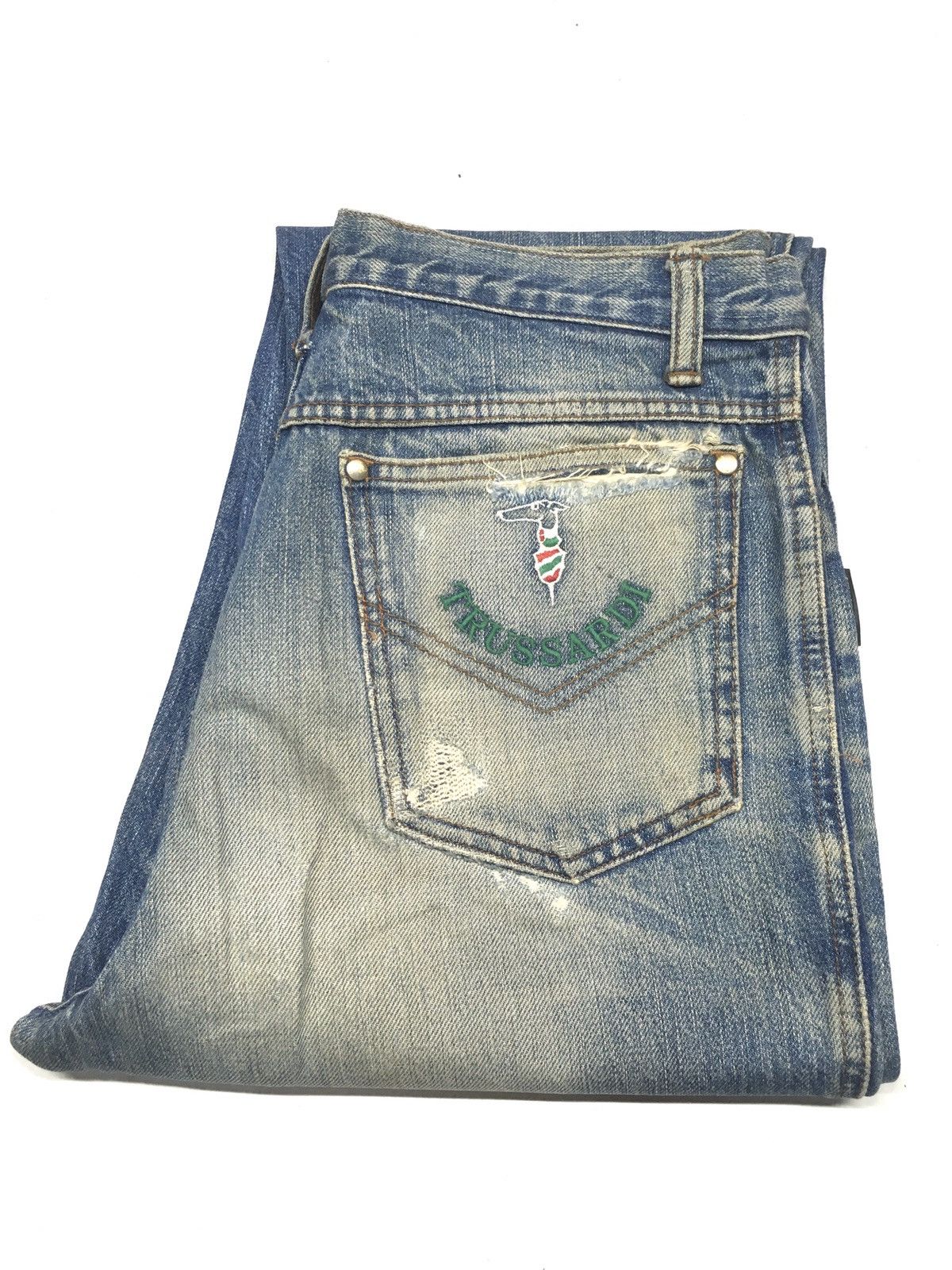 Trussardi × Vintage Vintage trussardi distressed denim Size US 30 / EU 46 - 1 Thumbnail