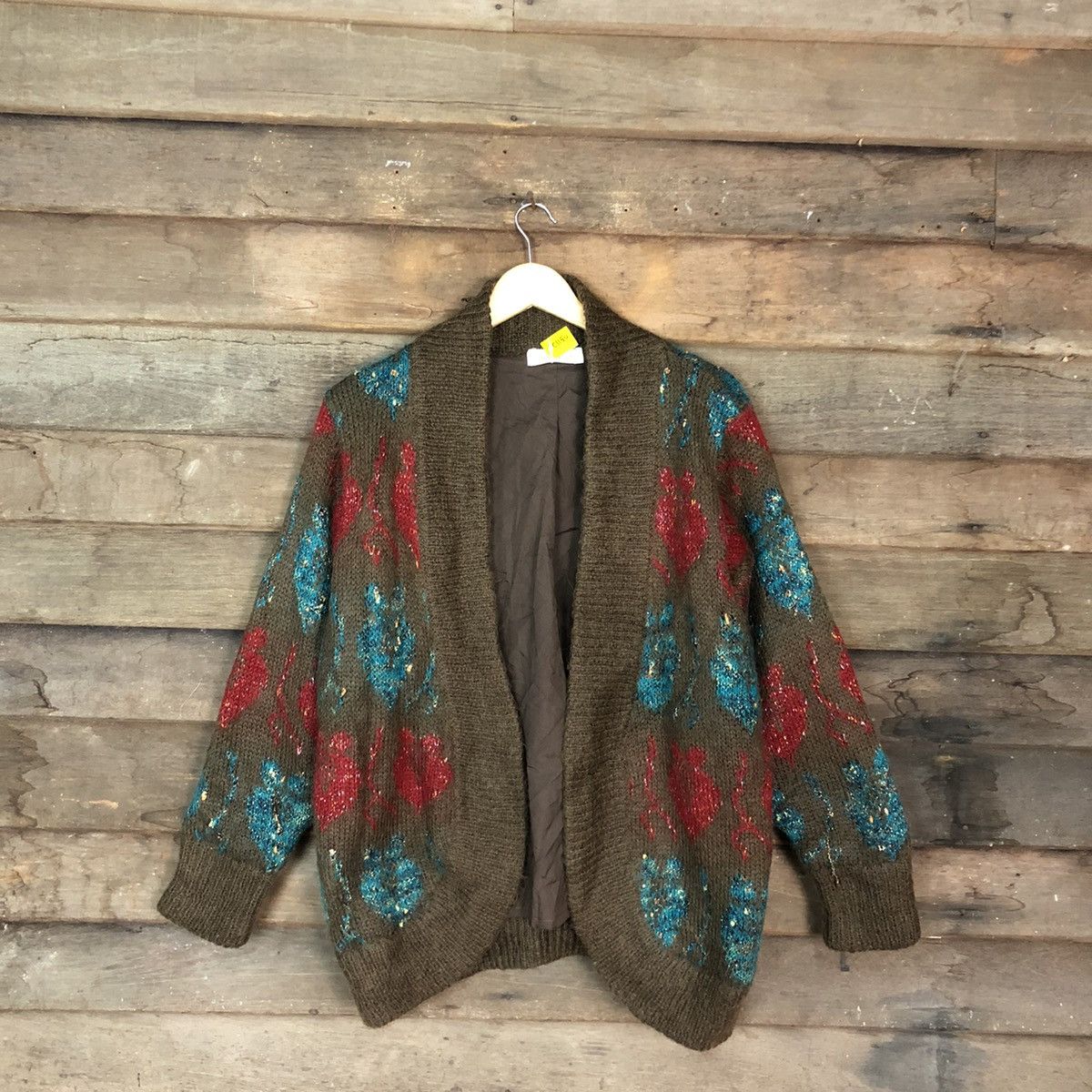 Vintage DLL Anjou Roze vintage Brown art cardigan Knitwear #c1150 Size US M / EU 48-50 / 2 - 1 Thumbnail