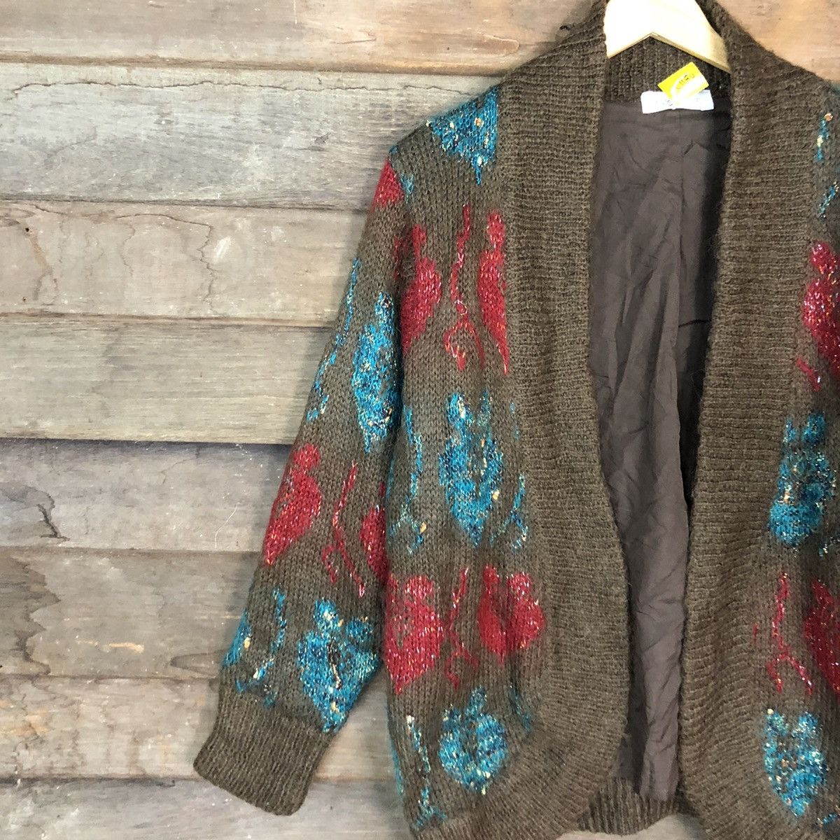 Vintage DLL Anjou Roze vintage Brown art cardigan Knitwear #c1150 Size US M / EU 48-50 / 2 - 7 Thumbnail