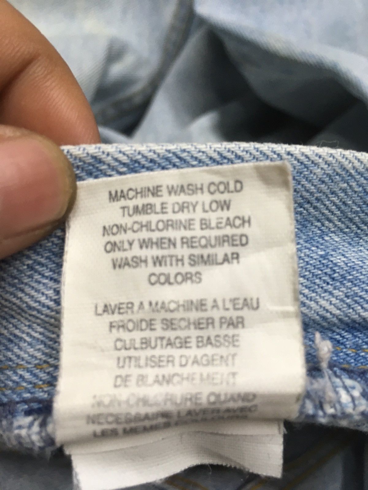 Polo Ralph Lauren × Vintage Vintage polo jeans light blue wash distressed denim Size US 33 - 12 Thumbnail