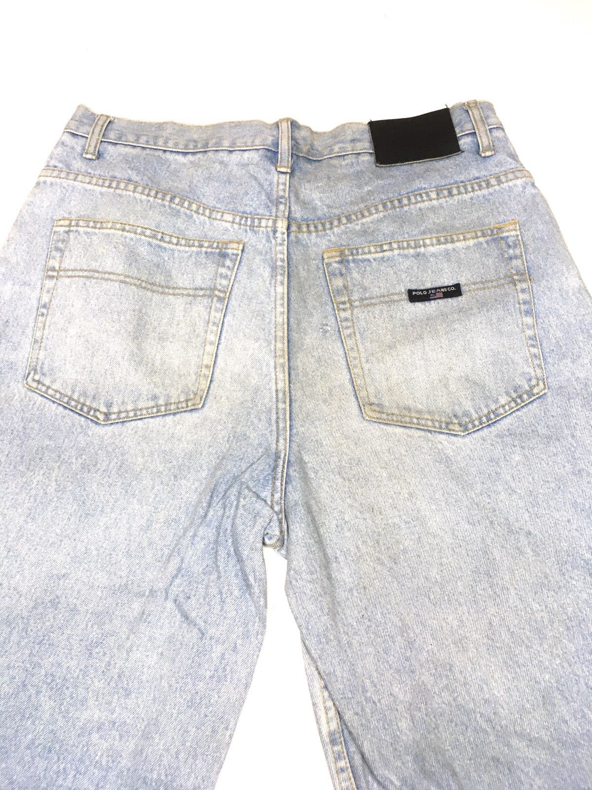 Polo Ralph Lauren × Vintage Vintage polo jeans light blue wash distressed denim Size US 33 - 6 Thumbnail