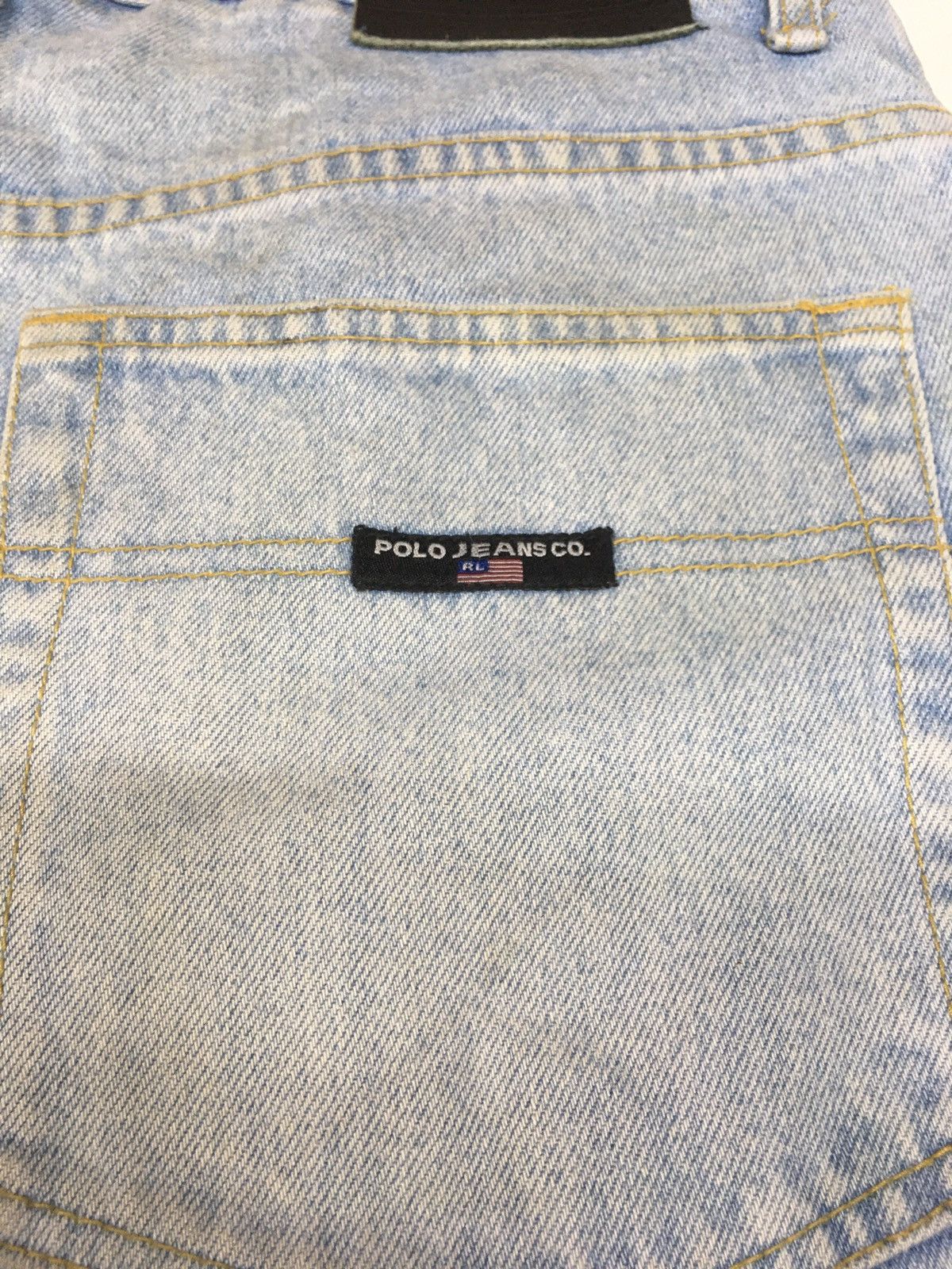Polo Ralph Lauren × Vintage Vintage polo jeans light blue wash distressed denim Size US 33 - 9 Thumbnail