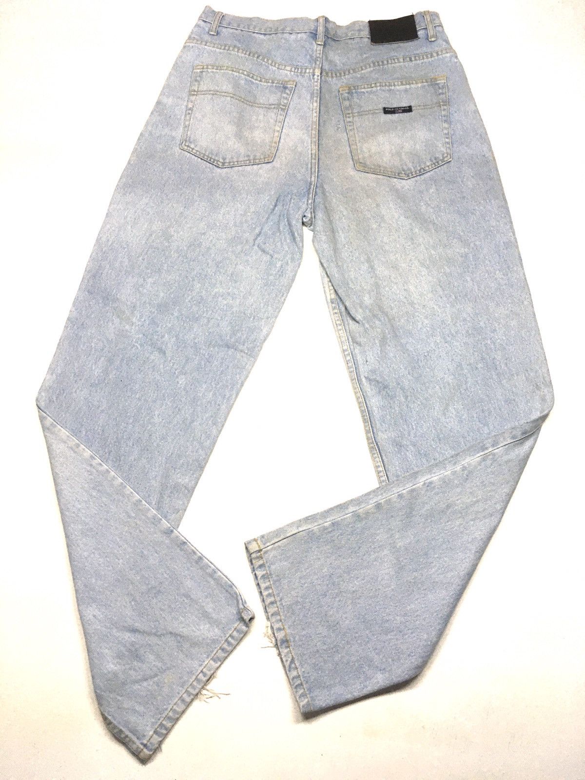 Polo Ralph Lauren × Vintage Vintage polo jeans light blue wash distressed denim Size US 33 - 5 Thumbnail