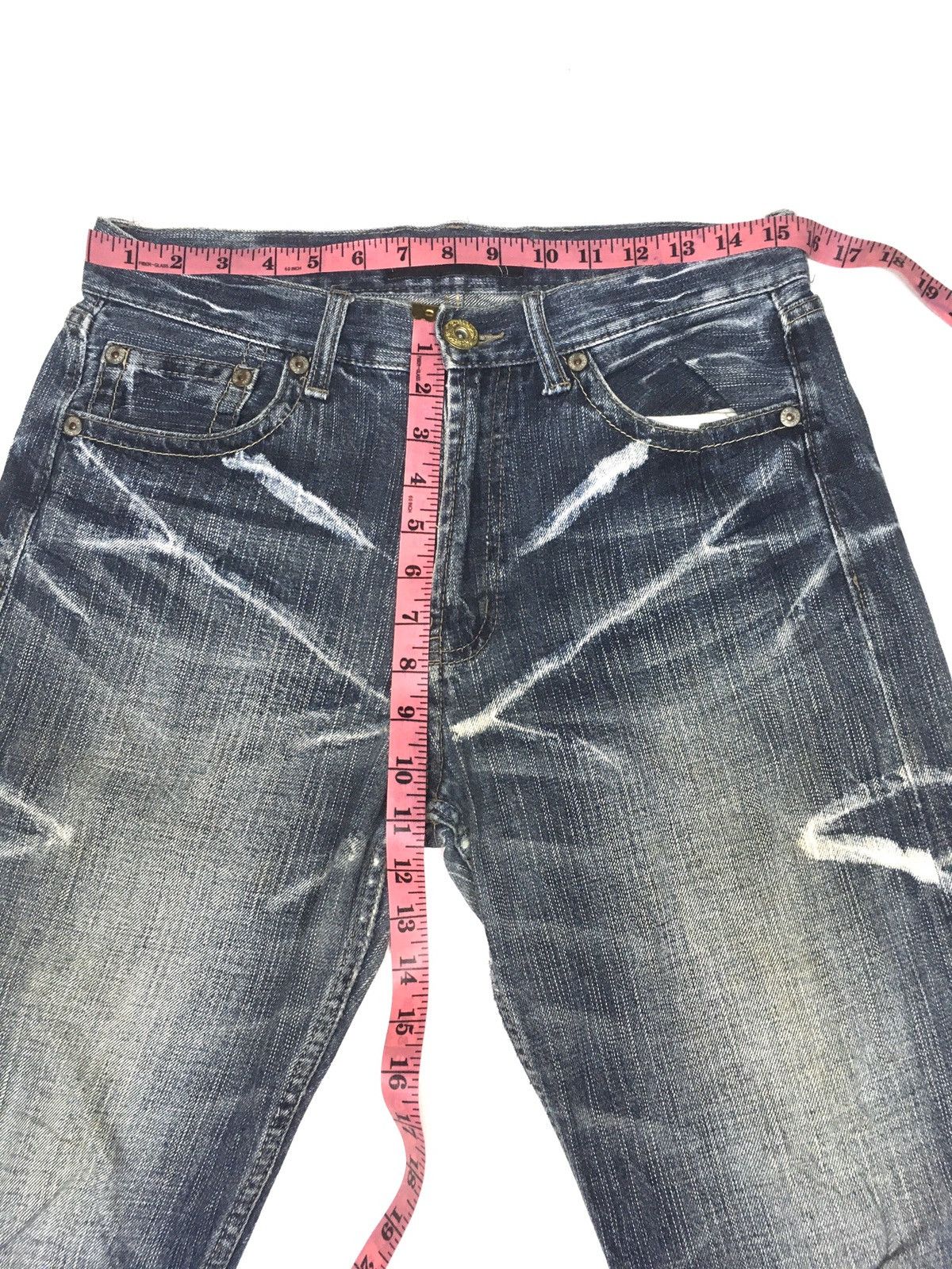 Japanese Brand Oririn distressed denim japan Size US 31 - 3 Thumbnail