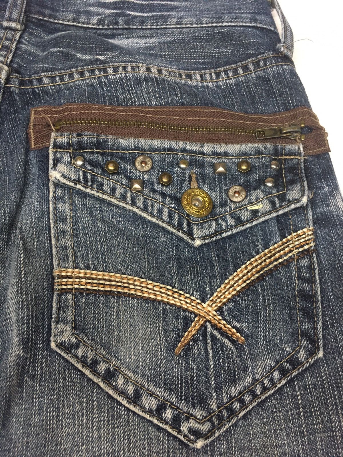 Japanese Brand Oririn distressed denim japan Size US 31 - 9 Thumbnail