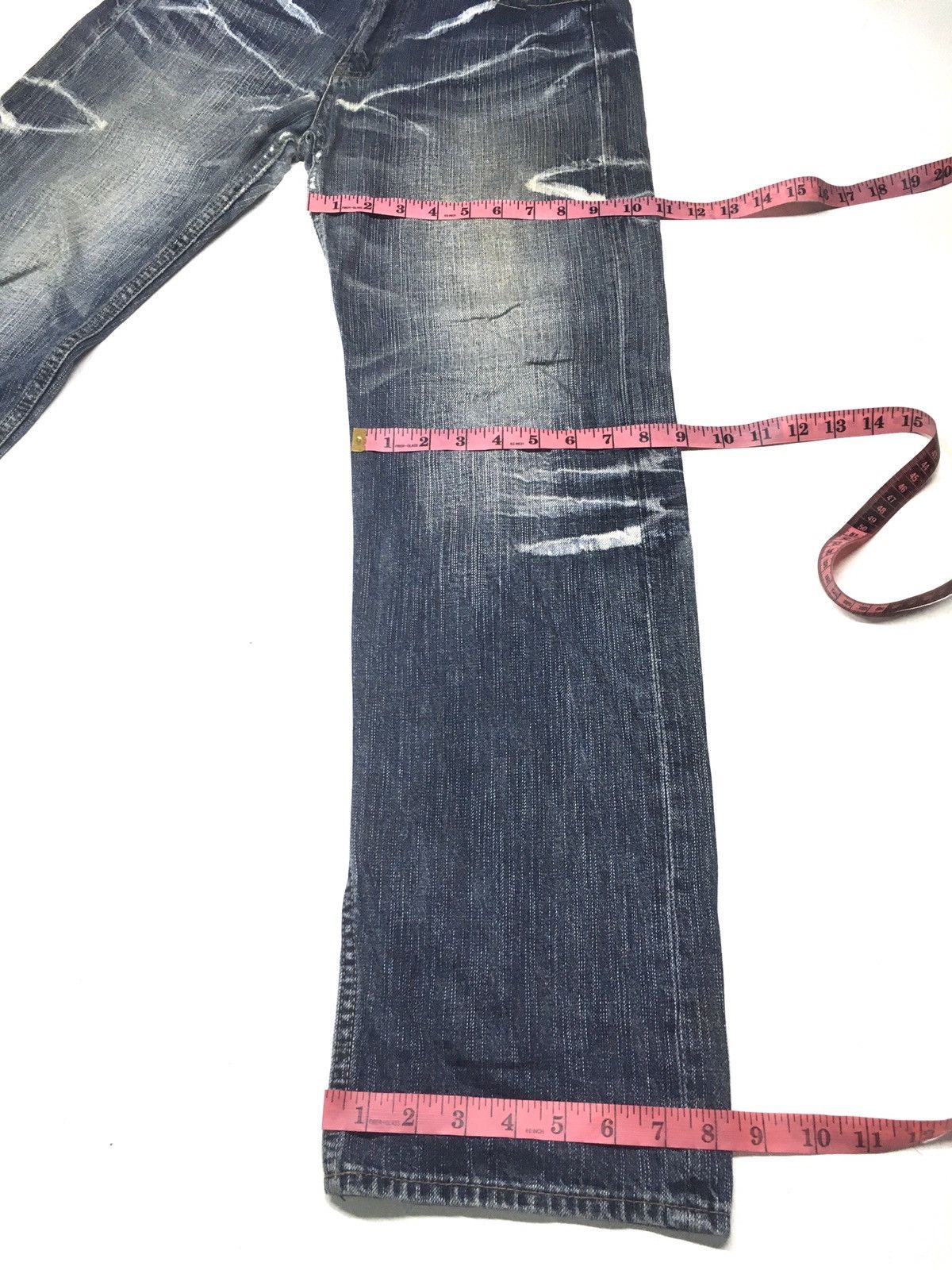 Japanese Brand Oririn distressed denim japan Size US 31 - 4 Thumbnail