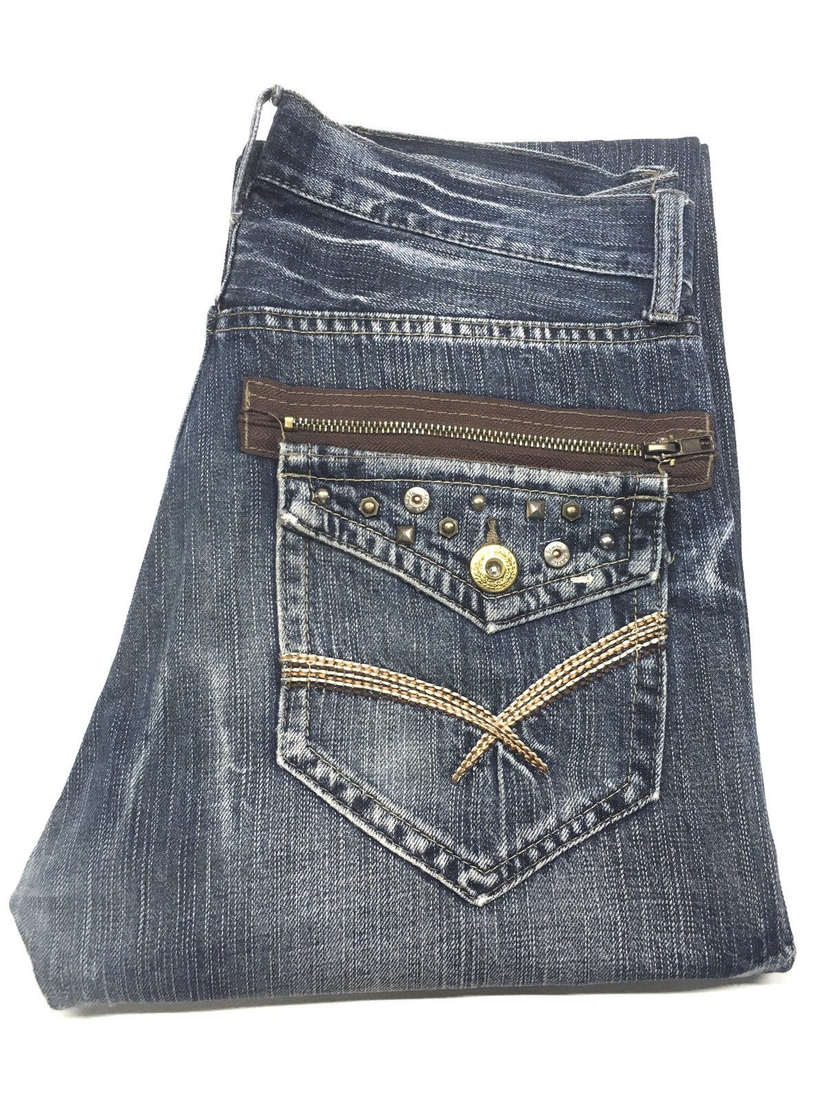 Japanese Brand Oririn distressed denim japan Size US 31 - 1 Thumbnail