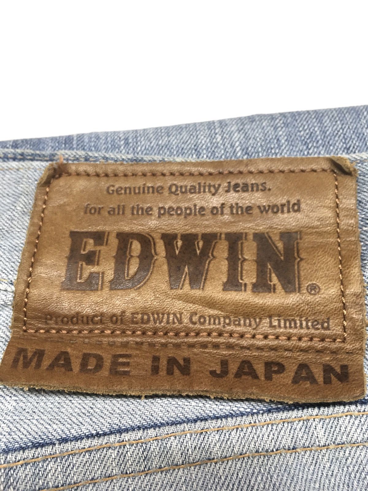 Edwin × Vintage vintage selvedge Edwin light blue wash distressed denim Size US 35 - 16 Thumbnail