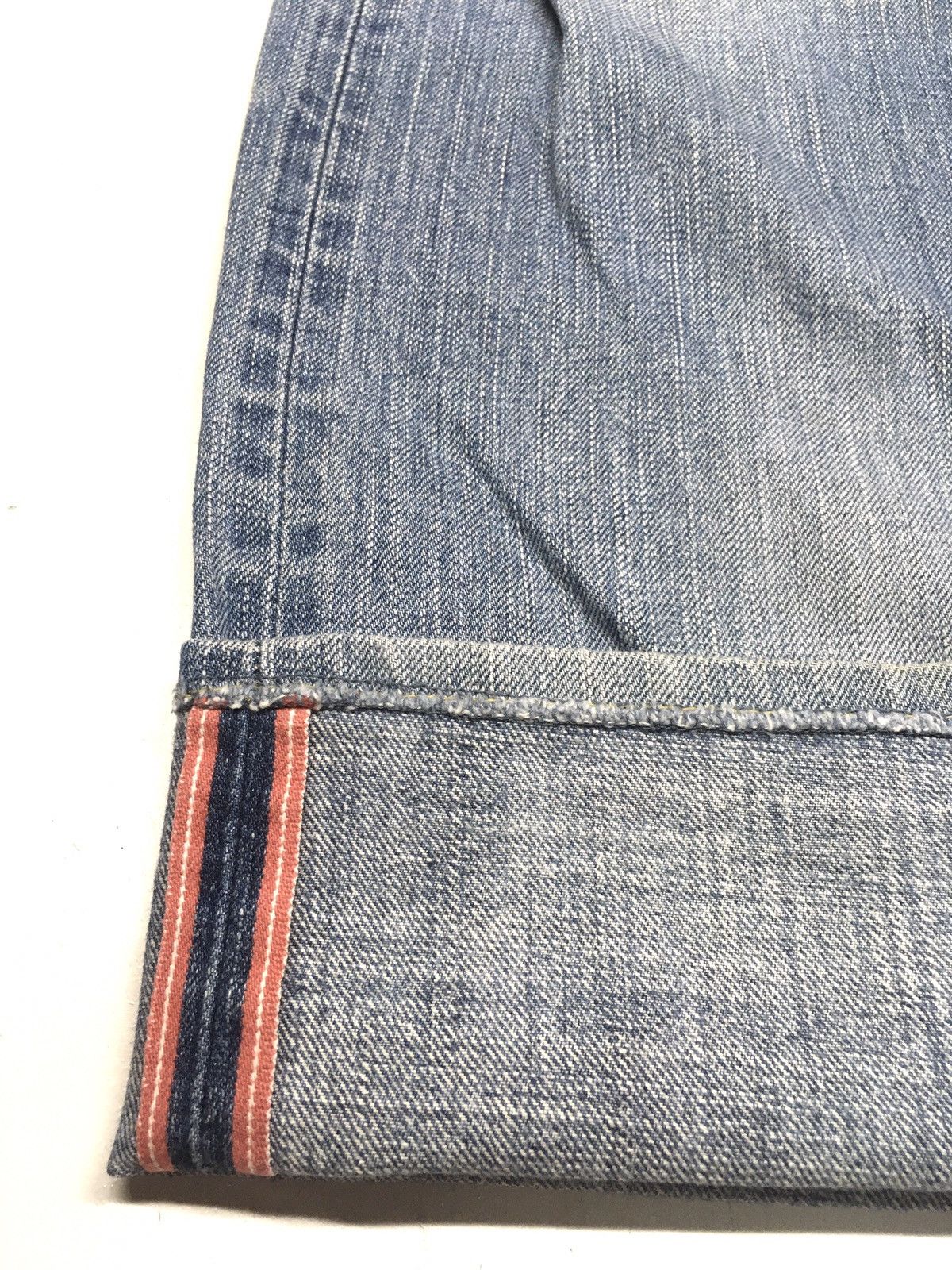 Edwin × Vintage vintage selvedge Edwin light blue wash distressed denim Size US 35 - 11 Thumbnail