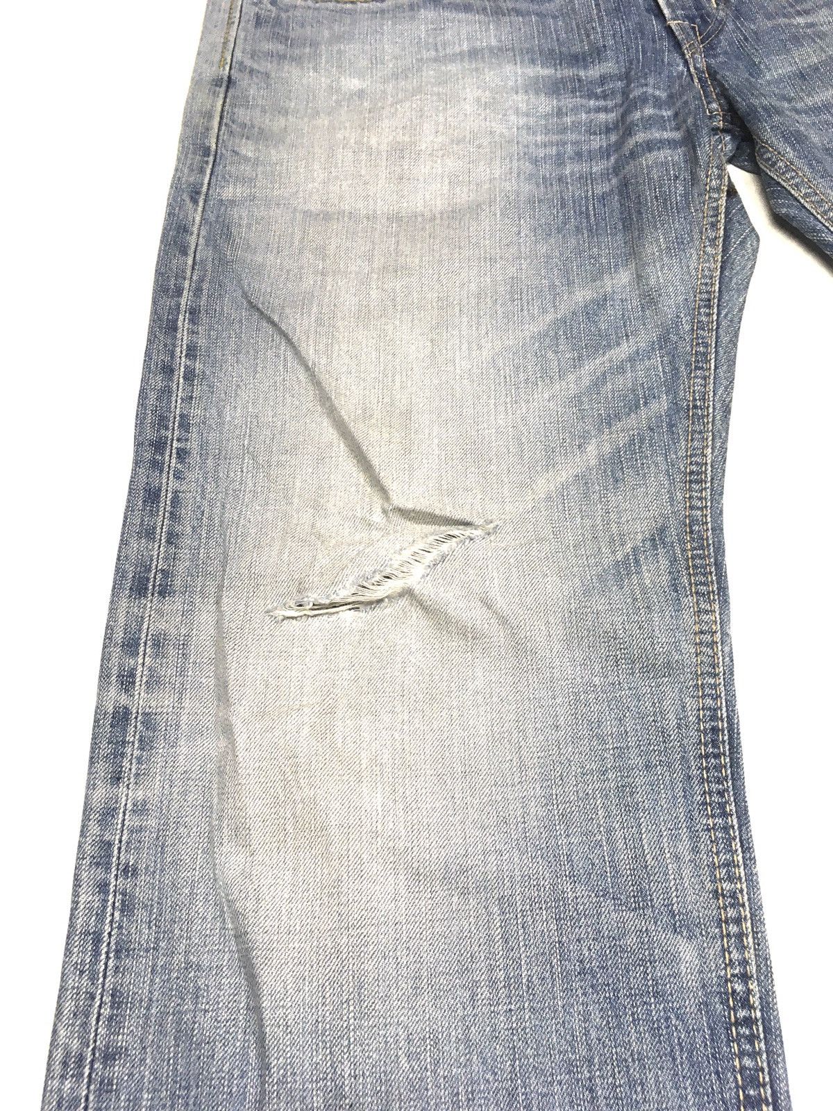 Edwin × Vintage vintage selvedge Edwin light blue wash distressed denim Size US 35 - 8 Thumbnail